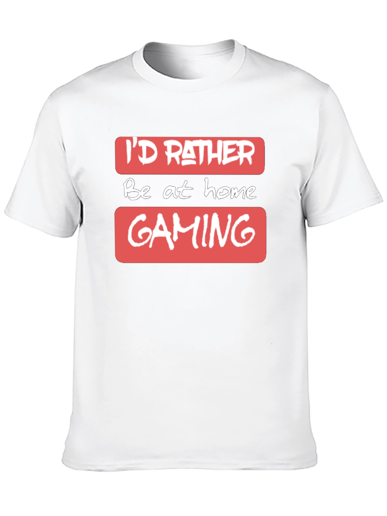 Black I'd Rather Be At Home Gaming - T-Shirt view 10