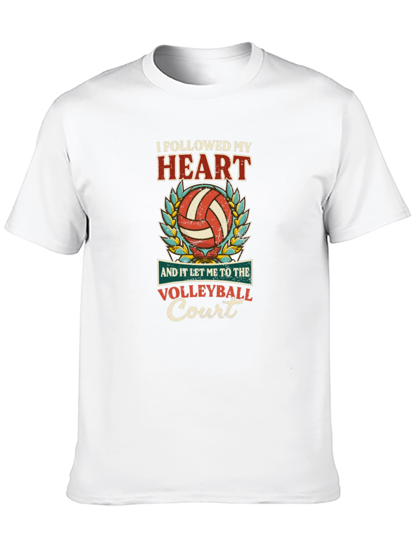 Black Volleyball Heart Court Graphic Tee view 10
