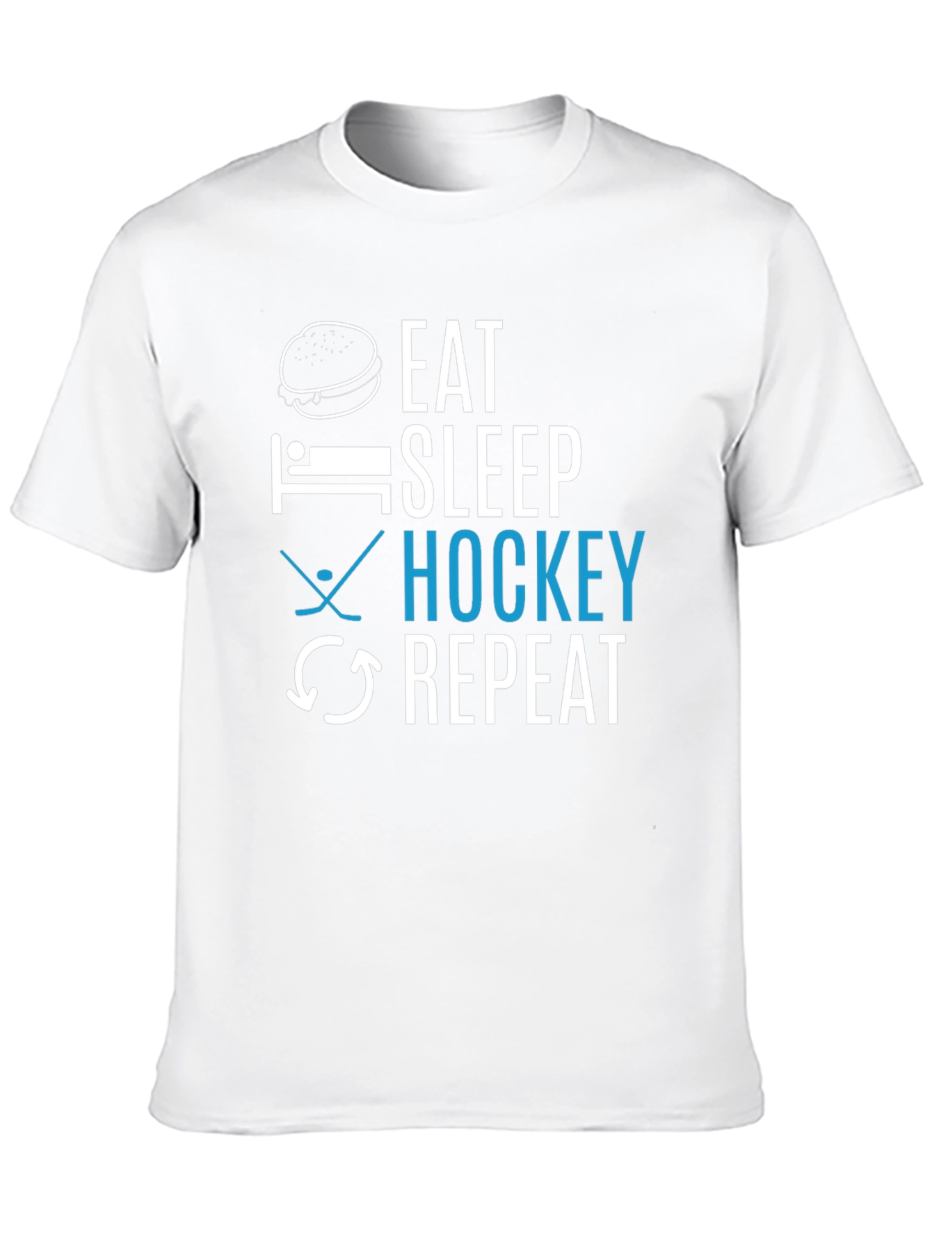 Black Eat Sleep Hockey Repeat Graphic Tee view 10