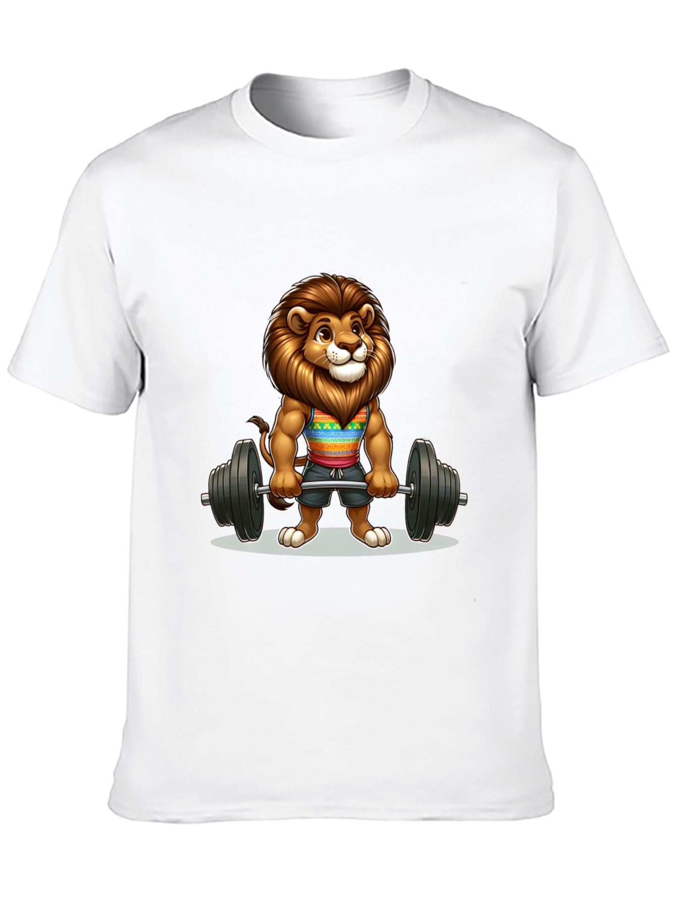 Black Lion Gym T-Shirt - Cartoon Animal Workout Tee view 10