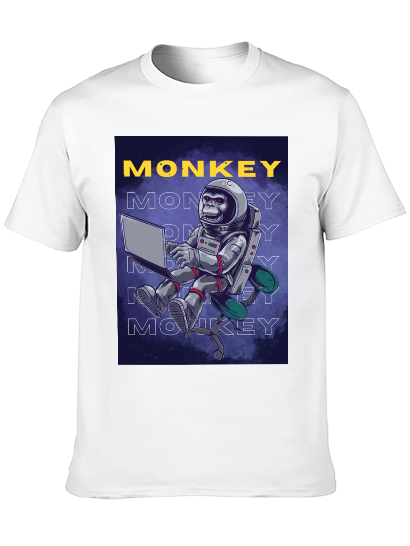 Black Monkey Astronaut Graphic Tee - Novelty Design view 10