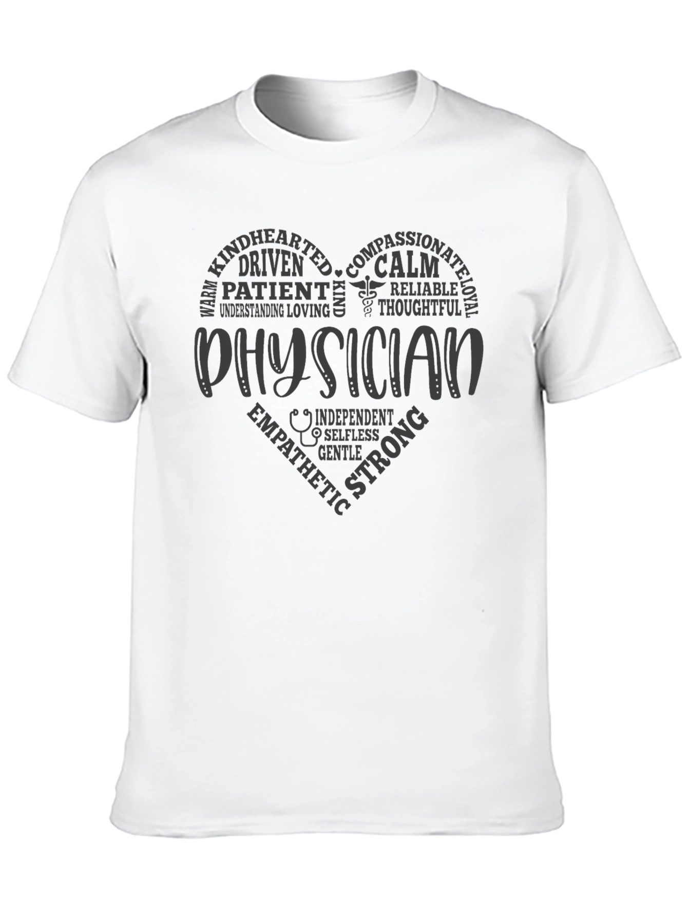 Black Physician Heart Graphic Tee - Black view 10