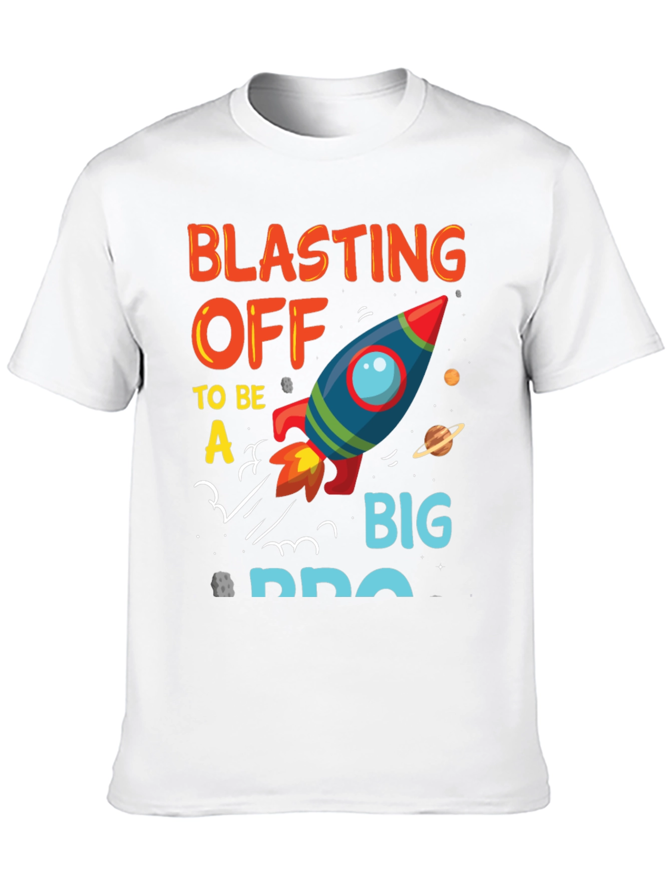 Black Blasting Off to Be a Big Bro T-Shirt view 10