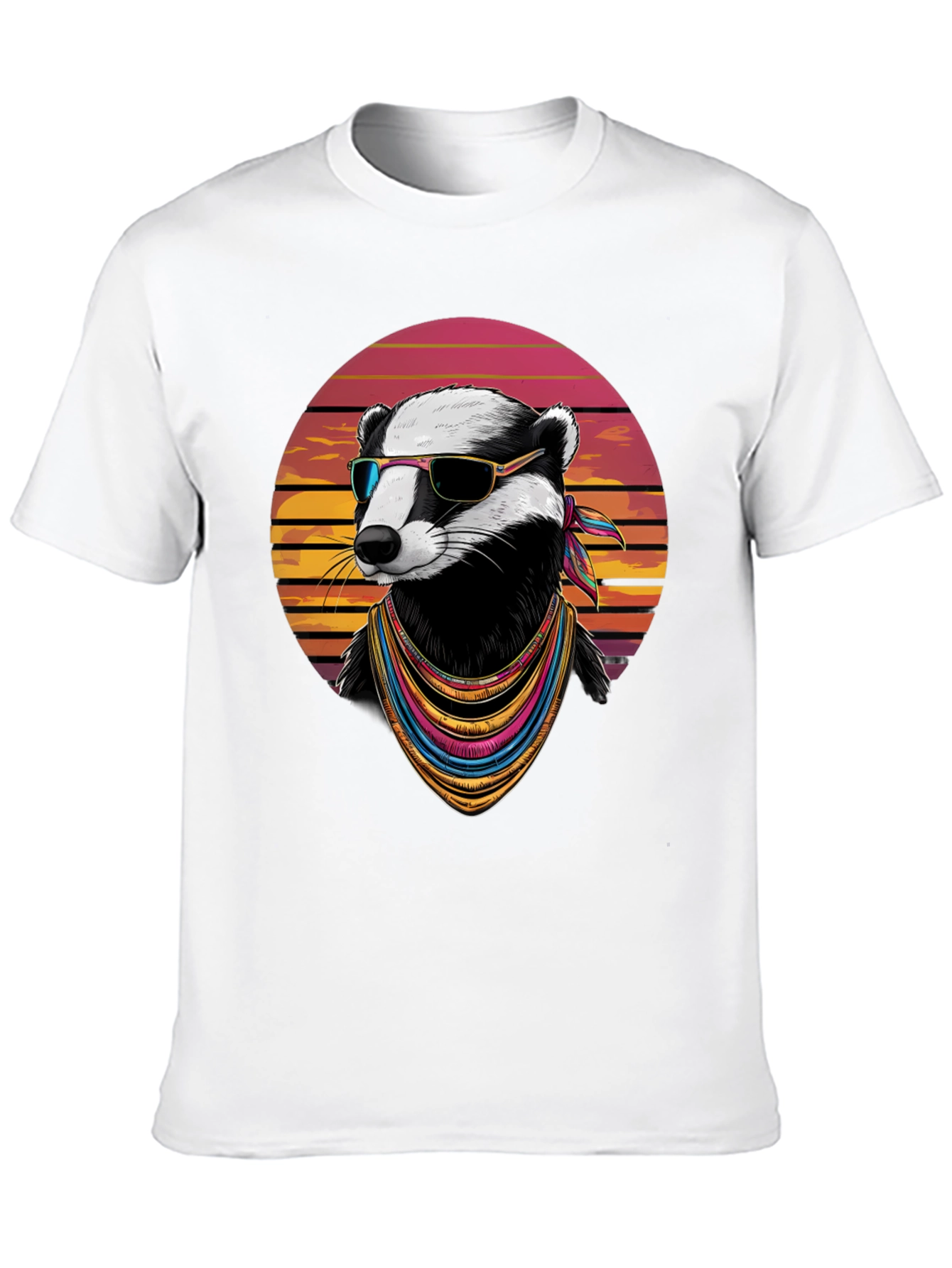 Black Cool Badger Graphic Tee - Retro Animal Shirt view 10