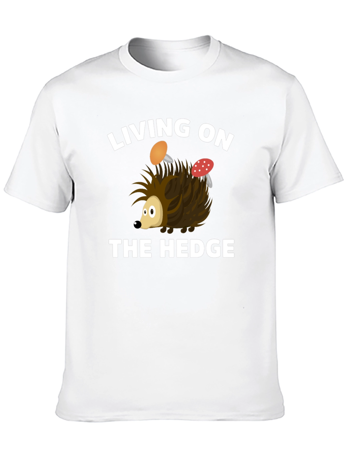 Black Living on the Hedge Hedgehog T-Shirt view 10