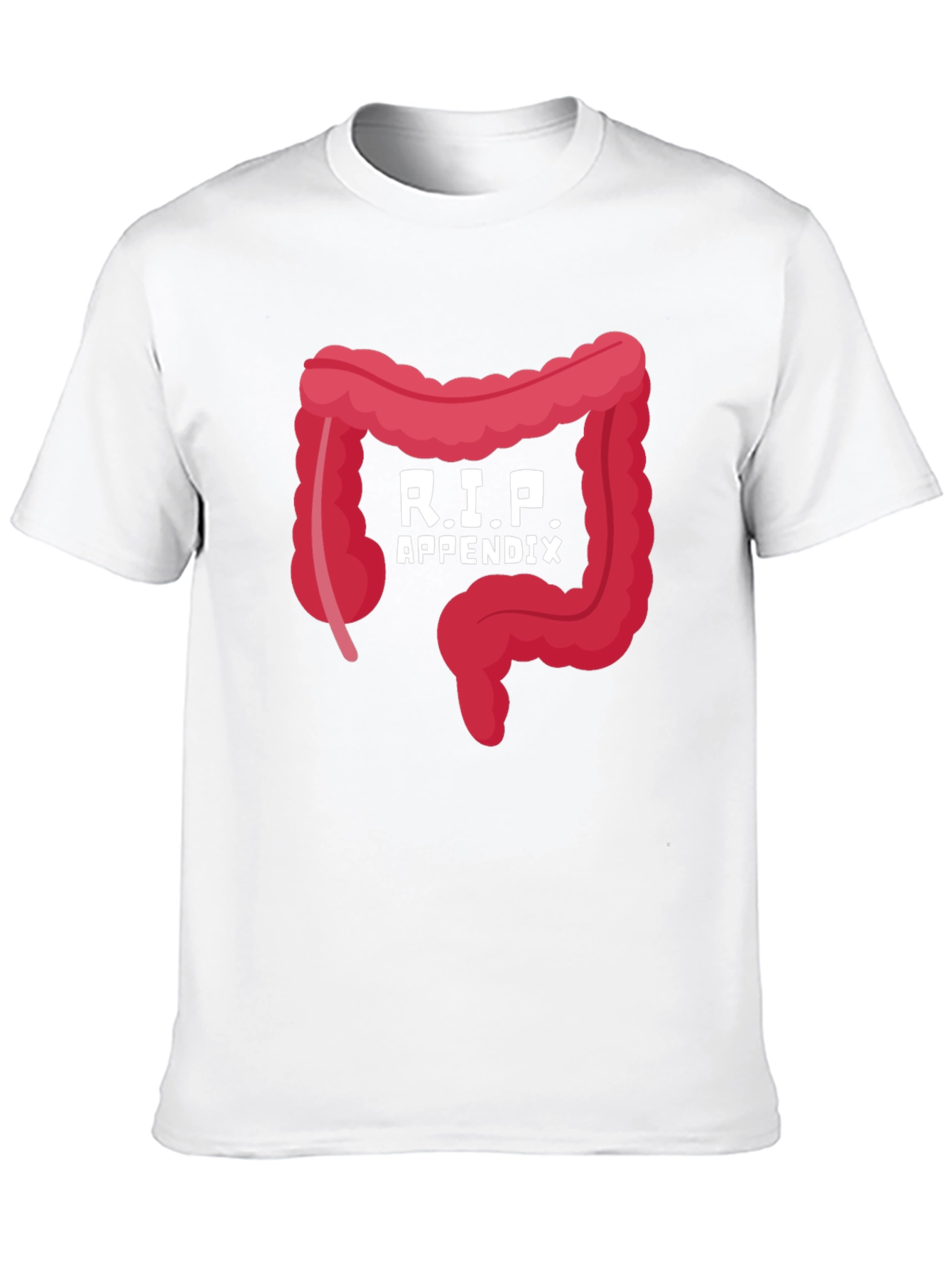 Black R.I.P. Appendix Funny Graphic T-Shirt view 10