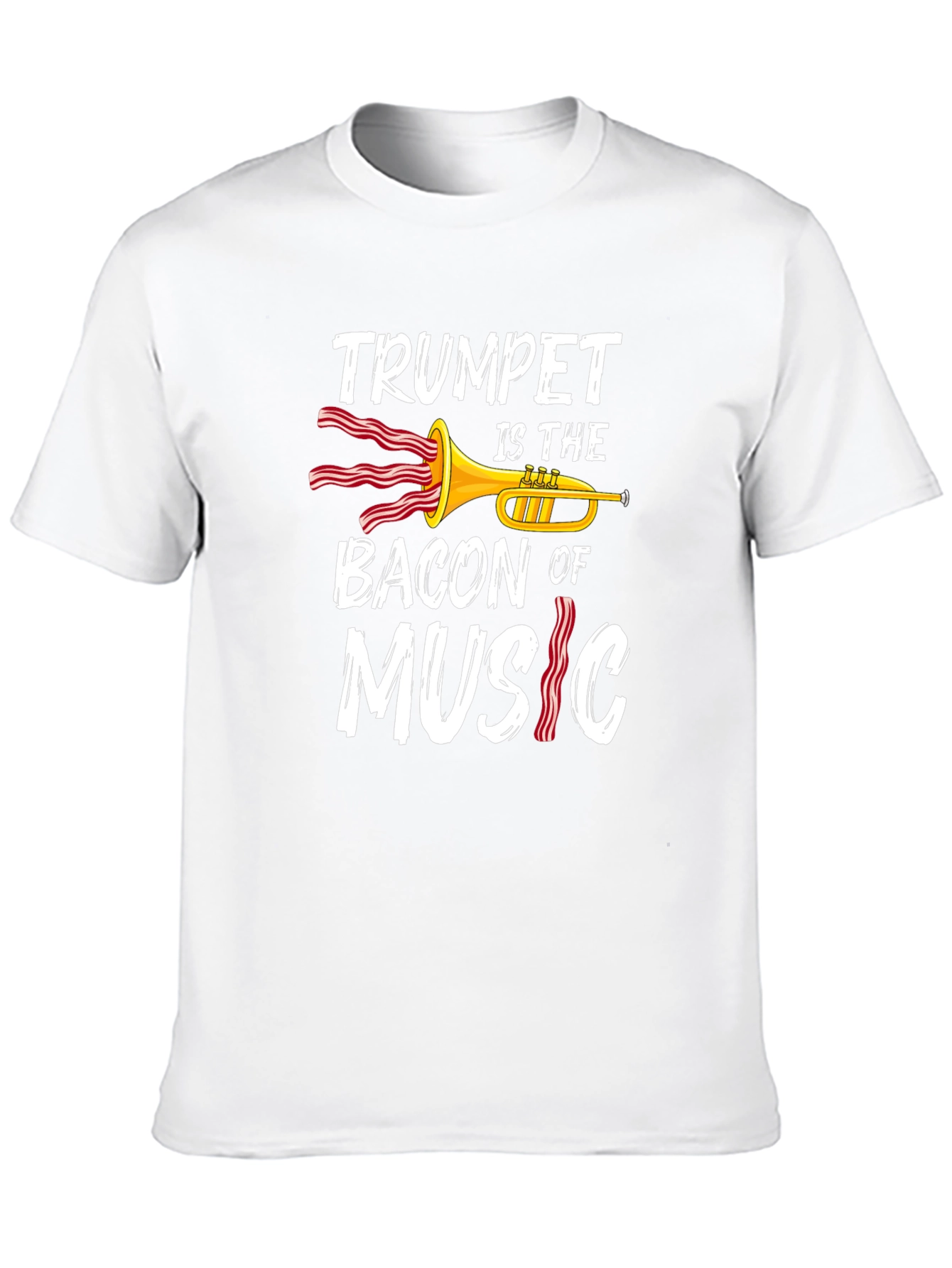 Black Trumpet Bacon Music Graphic Tee view 10