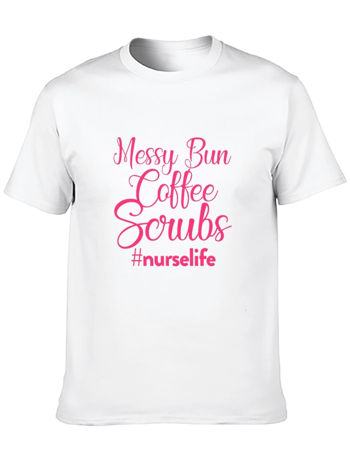 Black Messy Bun Coffee Scrubs Nurse T-Shirt view 10