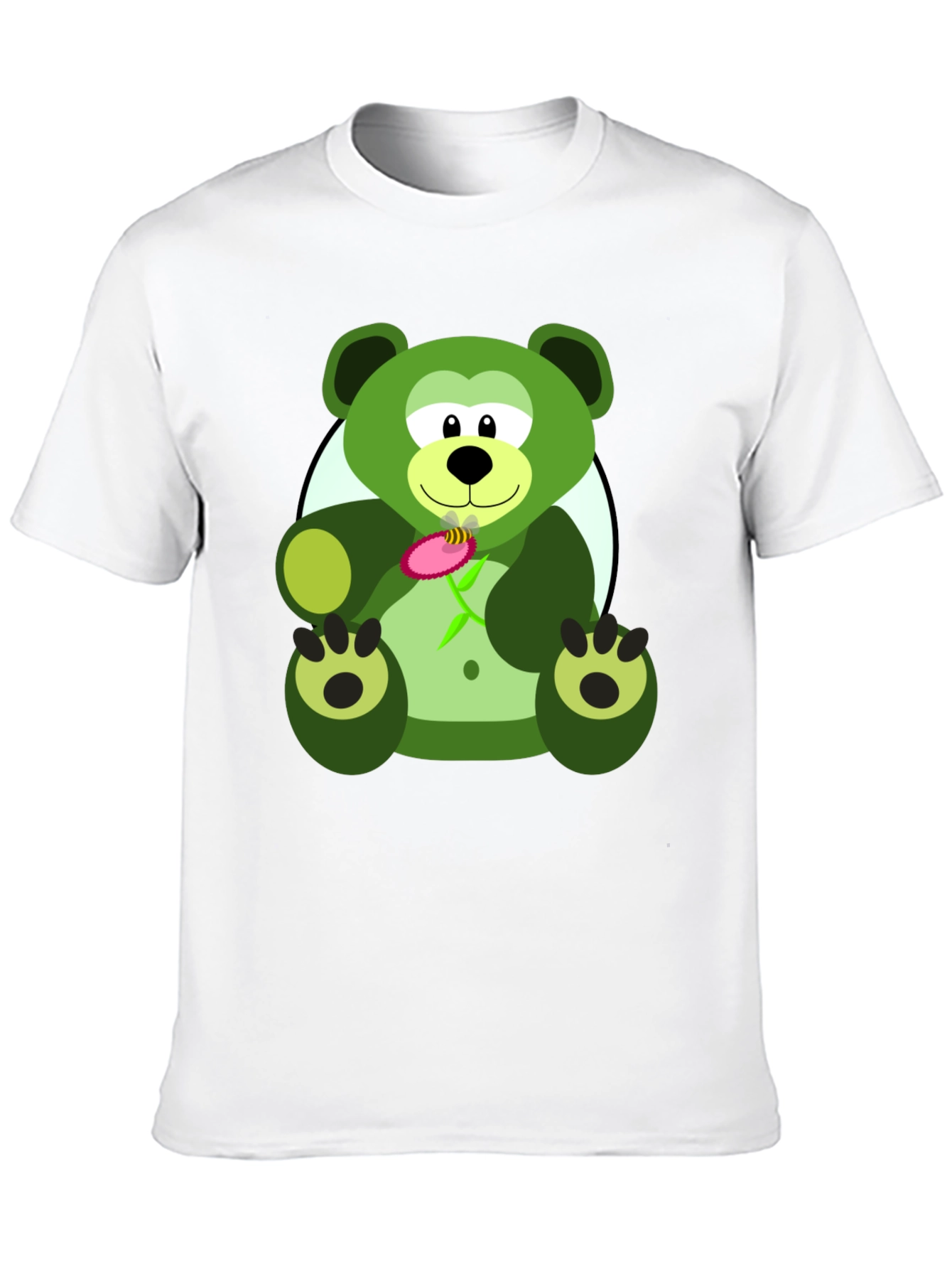 Black Green Bear Graphic Tee - Men's Black T-Shirt view 10