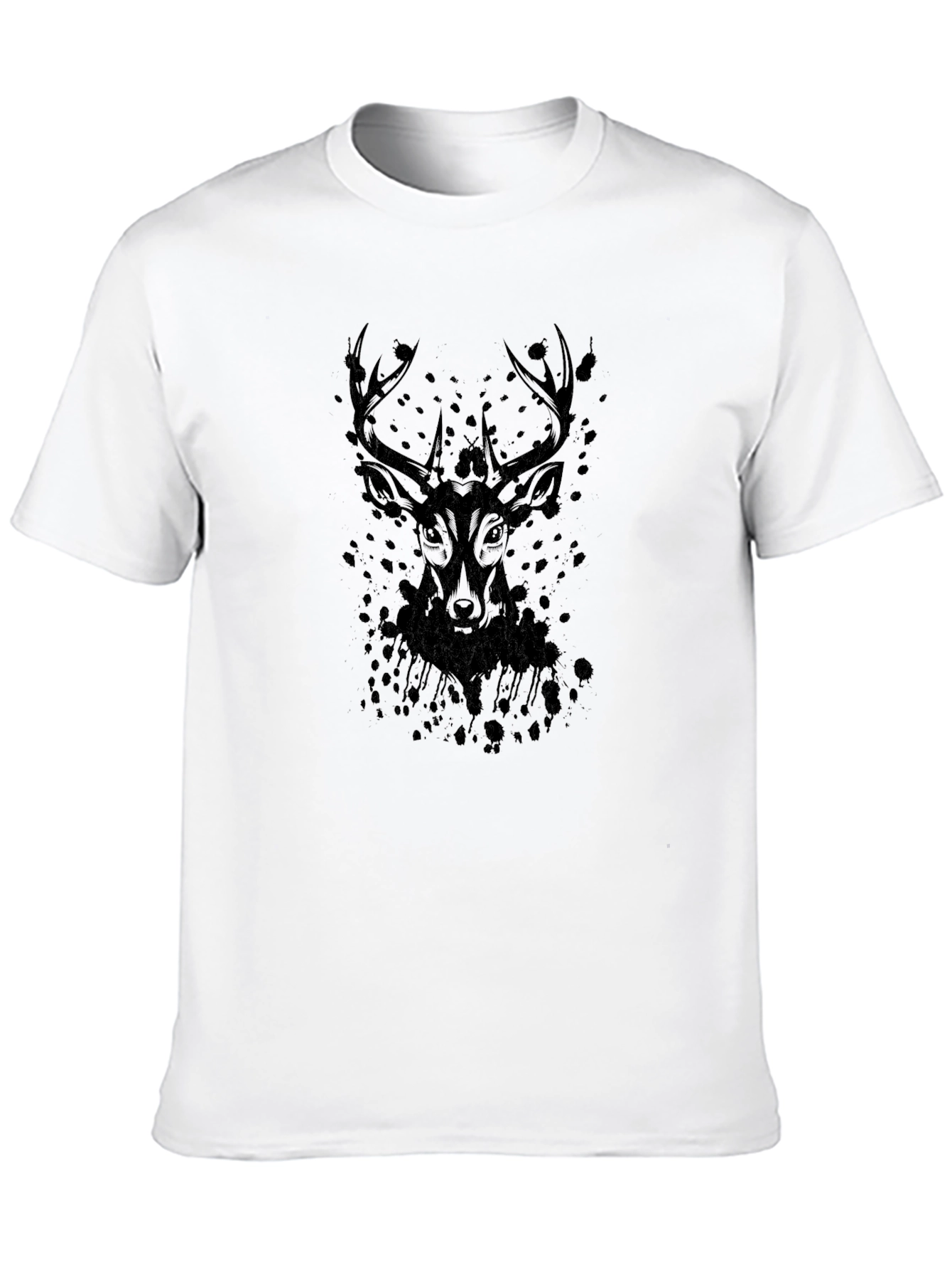 Black Men's Black Deer Graphic Tee - Stylish Casual Wear view 10