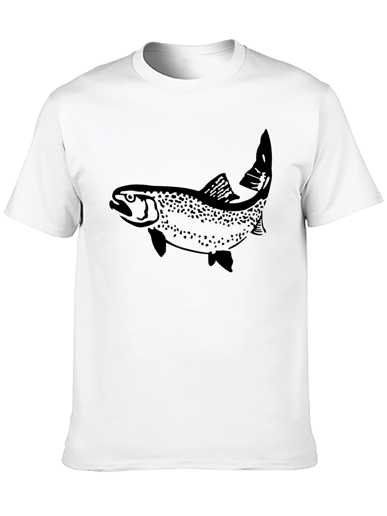 Black Black Trout Graphic T-Shirt - Casual Fishing Tee view 10