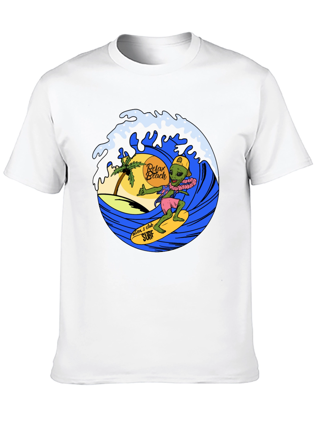 Black Alien Surf T-Shirt - Relax Beach Tee view 10