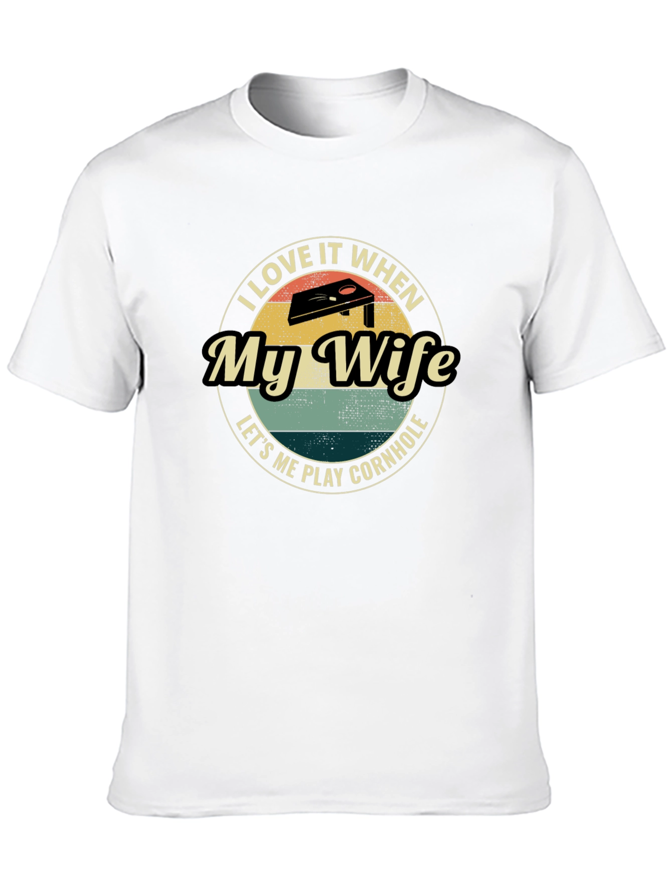 Black I Love My Wife Cornhole Graphic T-Shirt view 10