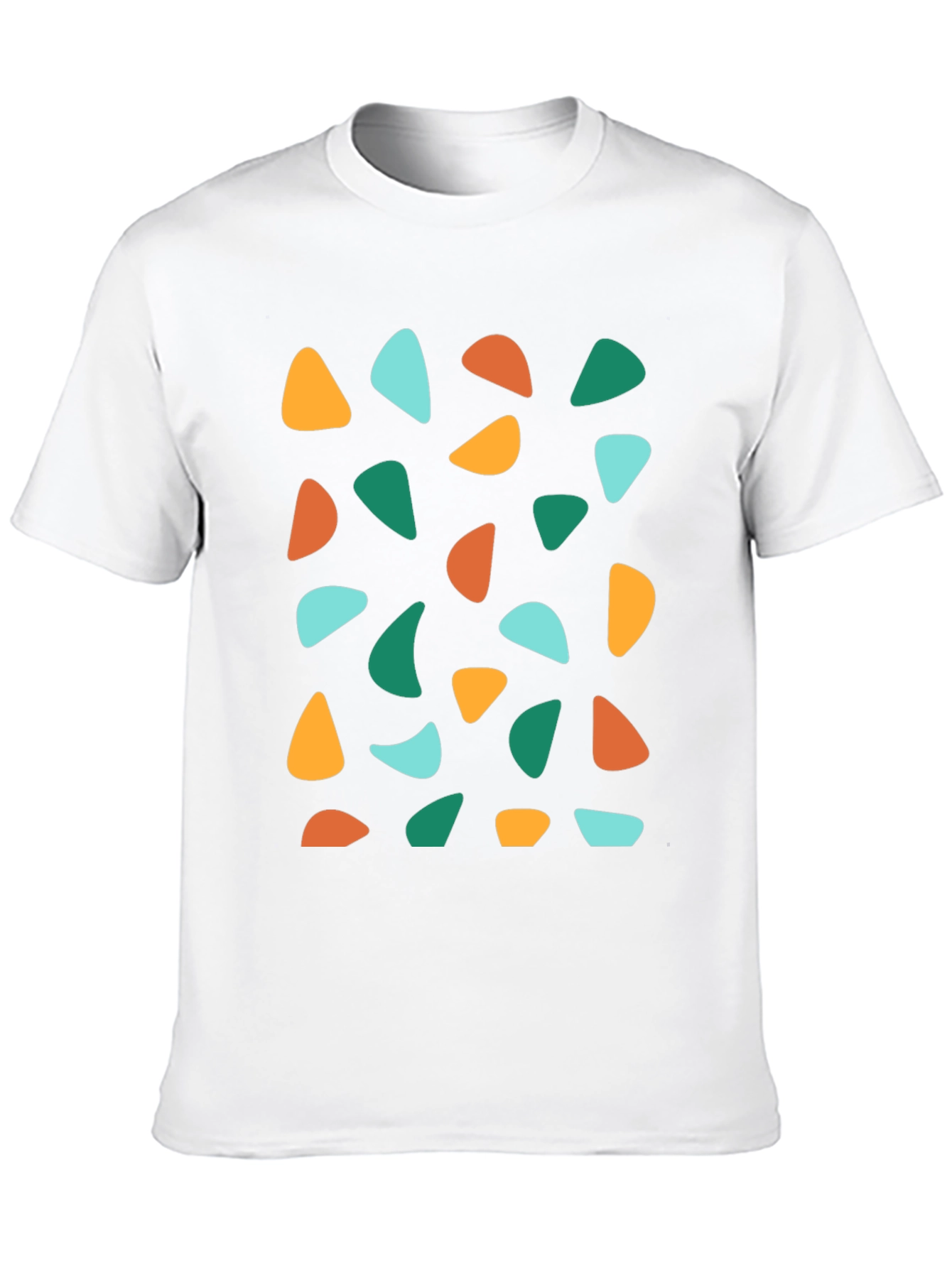 Black Retro Geometric Print Crew Neck T-Shirt view 10