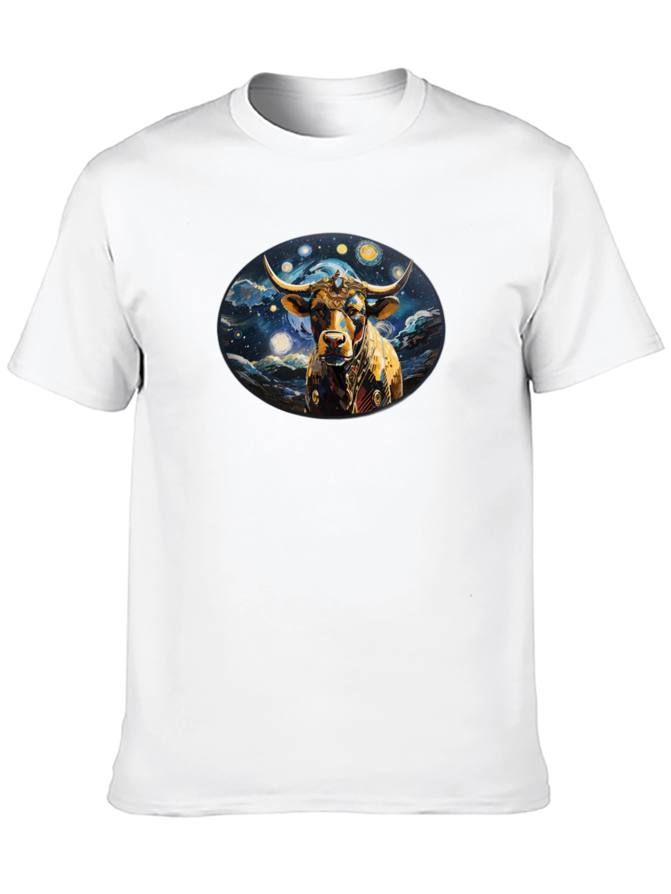 Black Starry Bull Graphic Tee - Black Crew Neck view 10