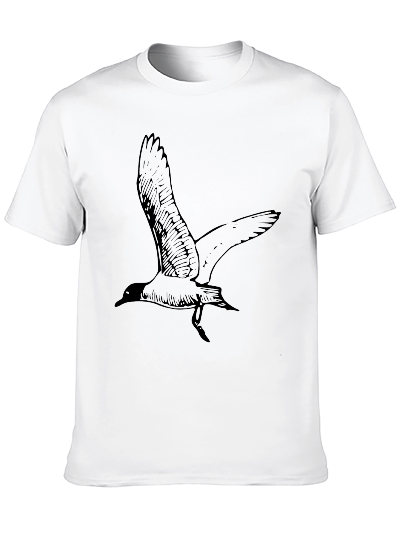 Black T-Shirt with Bird Graphic - 10