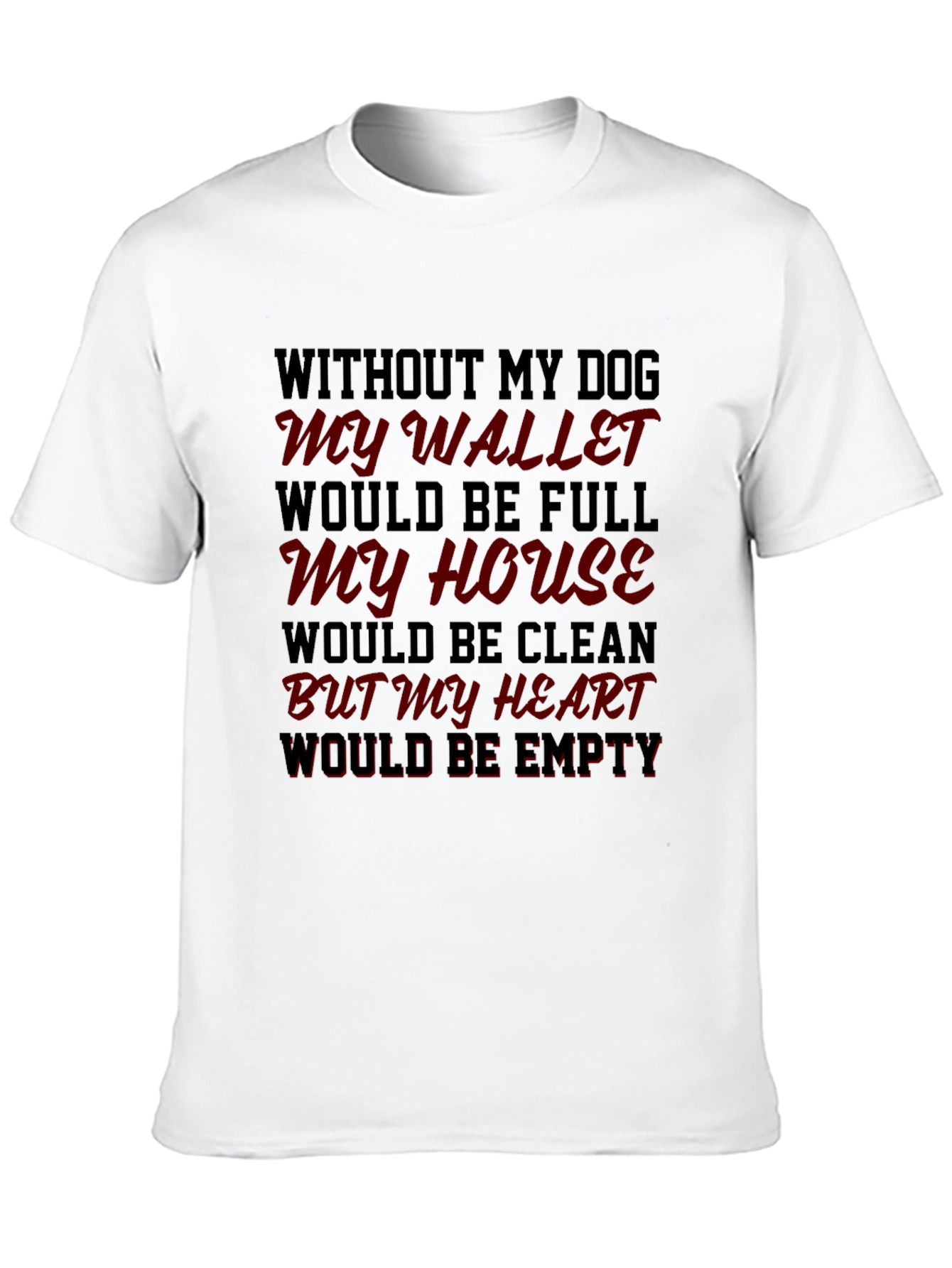 Black Dog Lover's T-Shirt: Empty Heart Design view 10