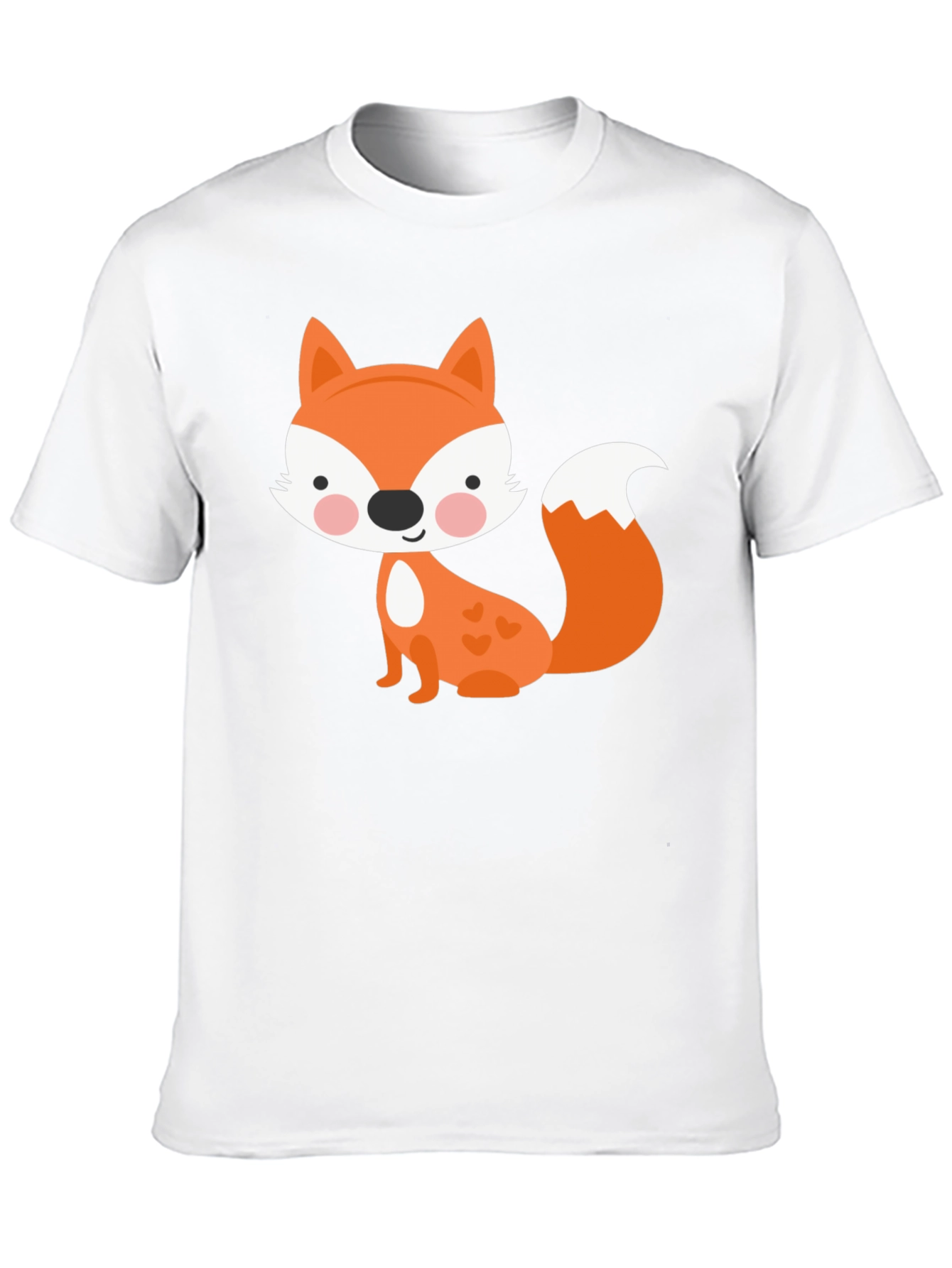 Black Cute Fox Graphic Tee - Fun & Playful Black T-Shirt view 10