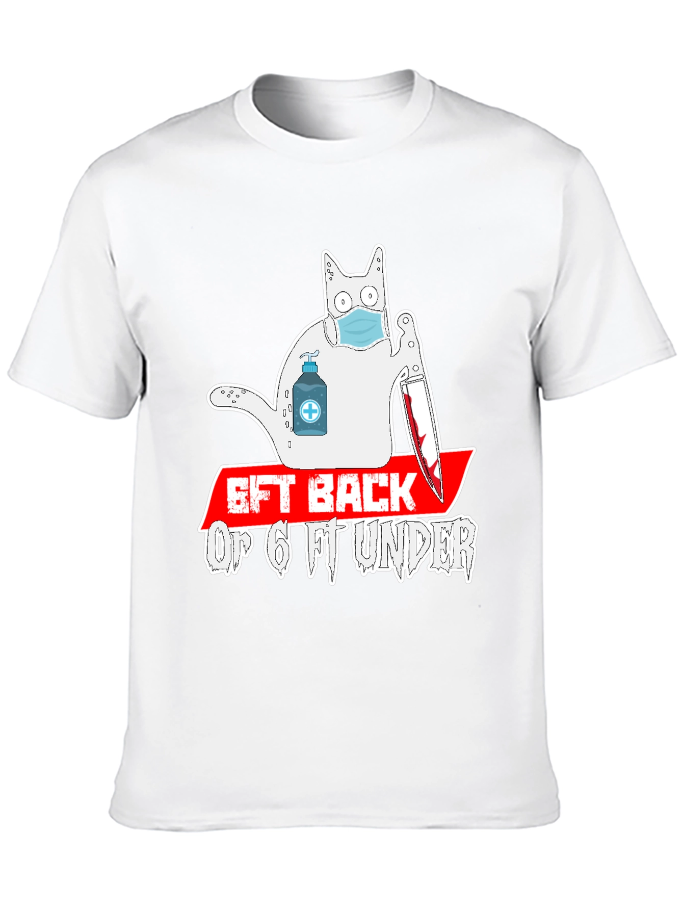 Black 6ft Back or 6ft Under Cat Graphic Tee view 10
