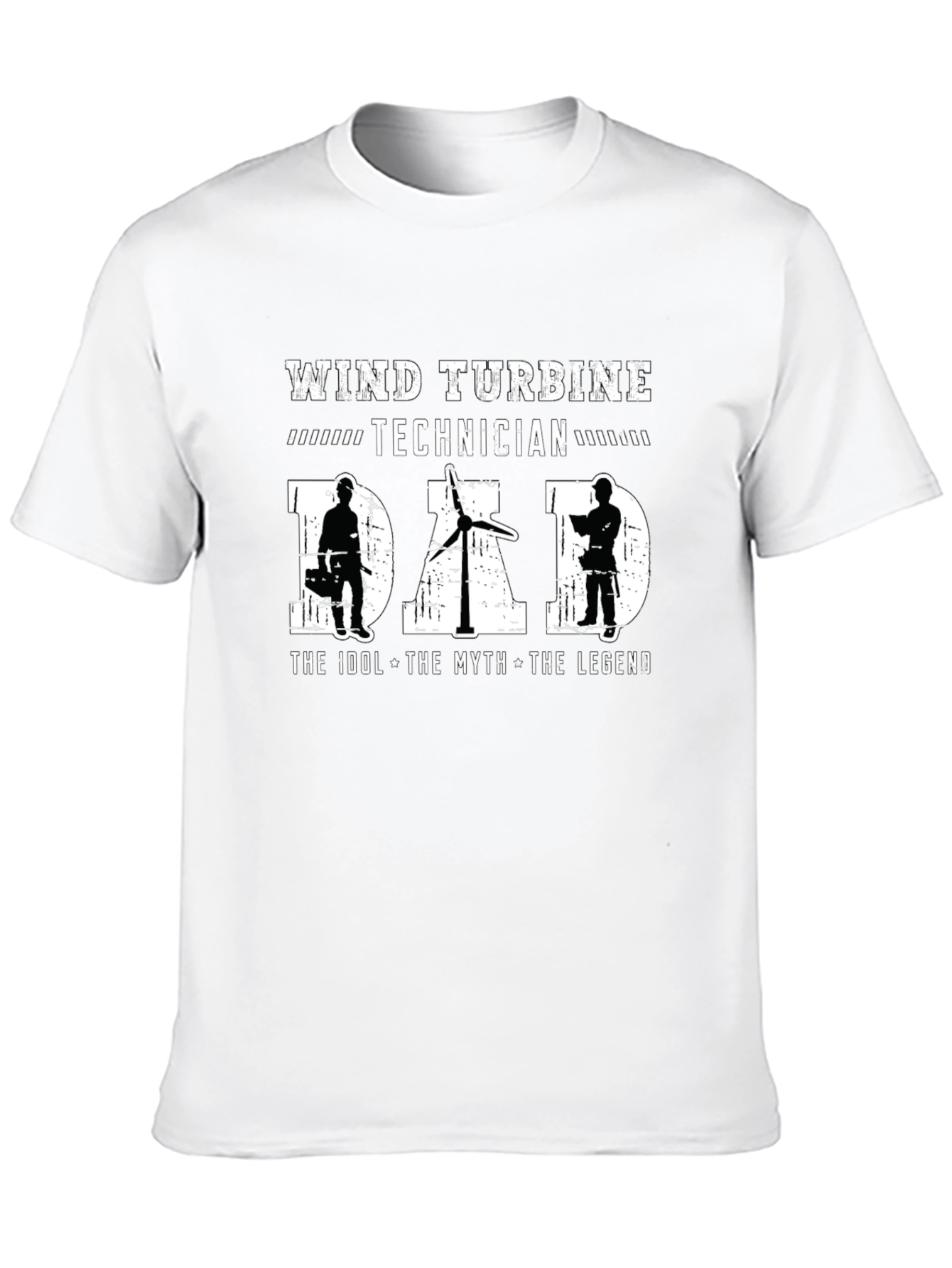 Black Wind Turbine Technician Dad T-Shirt - The Idol, Myth, Legend view 10
