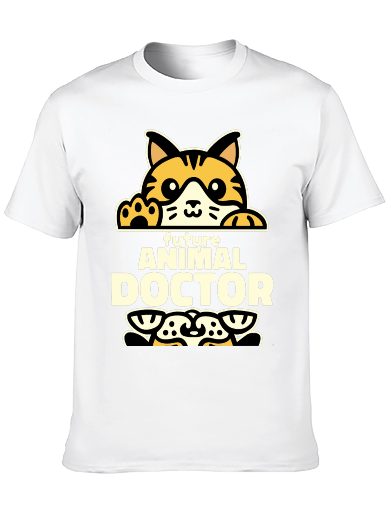Black Future Animal Doctor T-Shirt - Cute Cat Design view 10