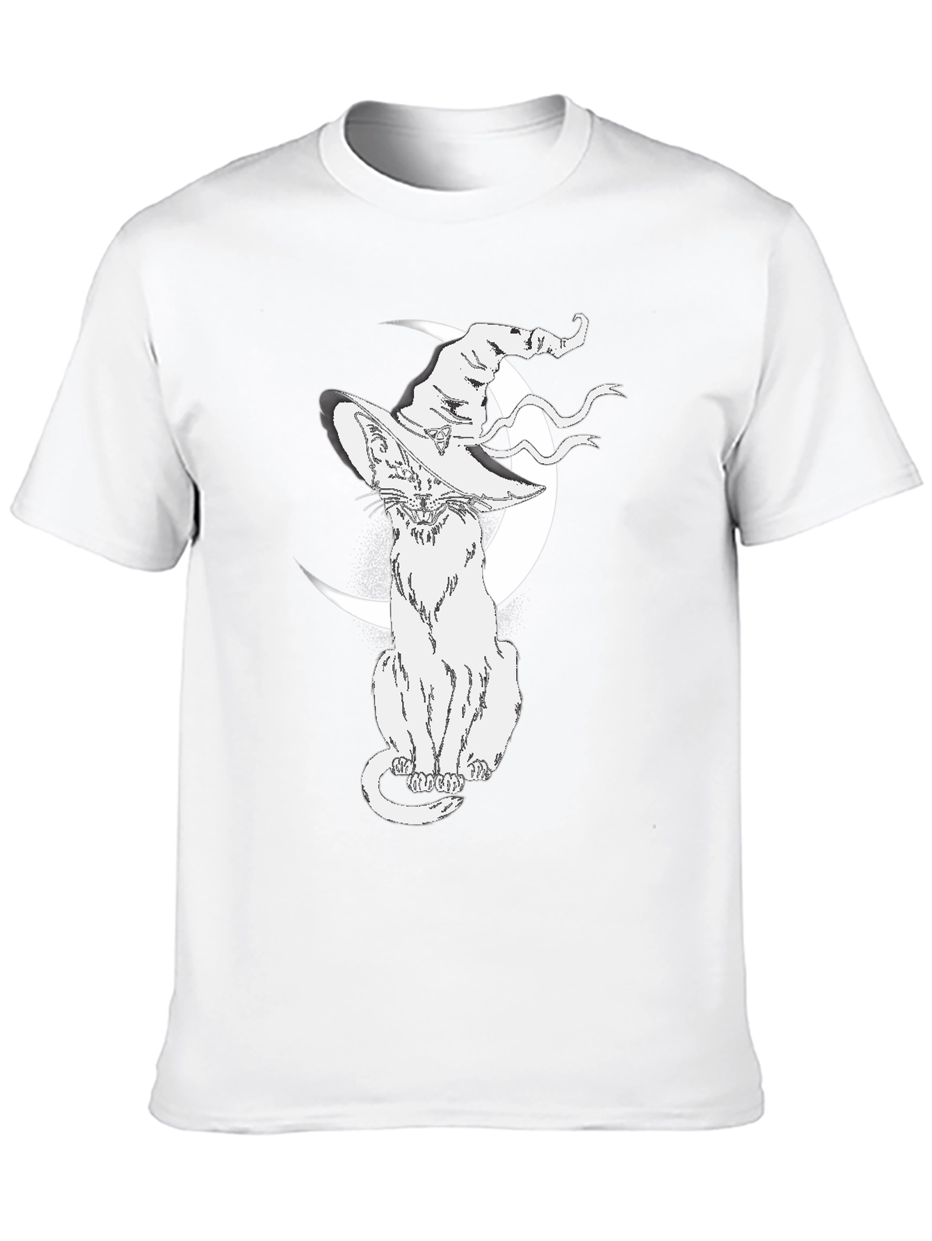 Black Witch Cat Moon T-Shirt - Halloween Style view 10