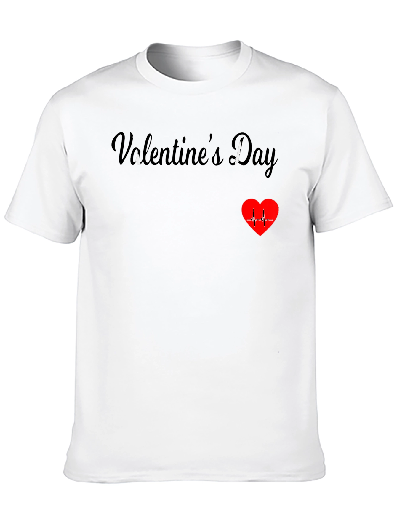 Black Valentine's Day Heartbeat T-Shirt view 10