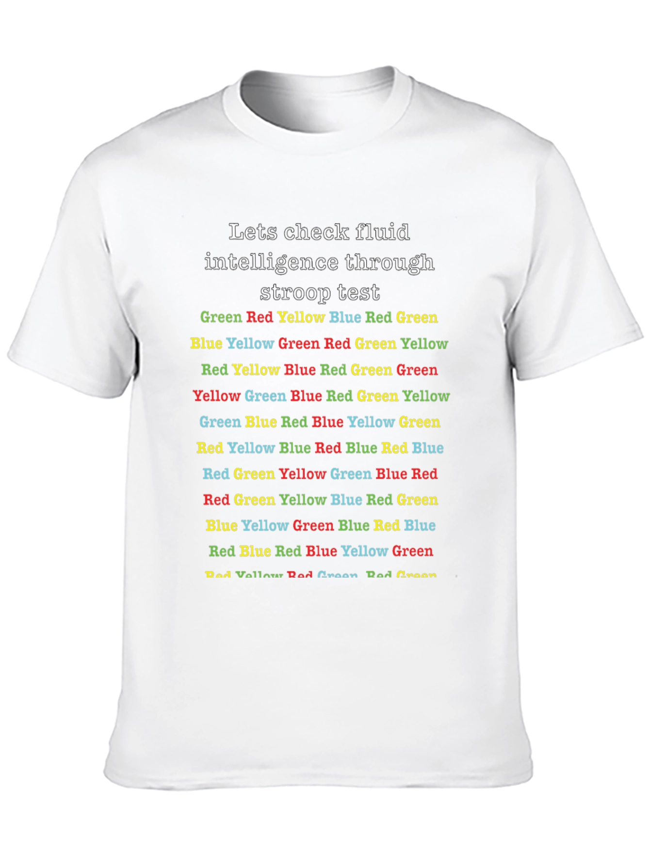 Black Stroop Test Fluid Intelligence T-Shirt view 10