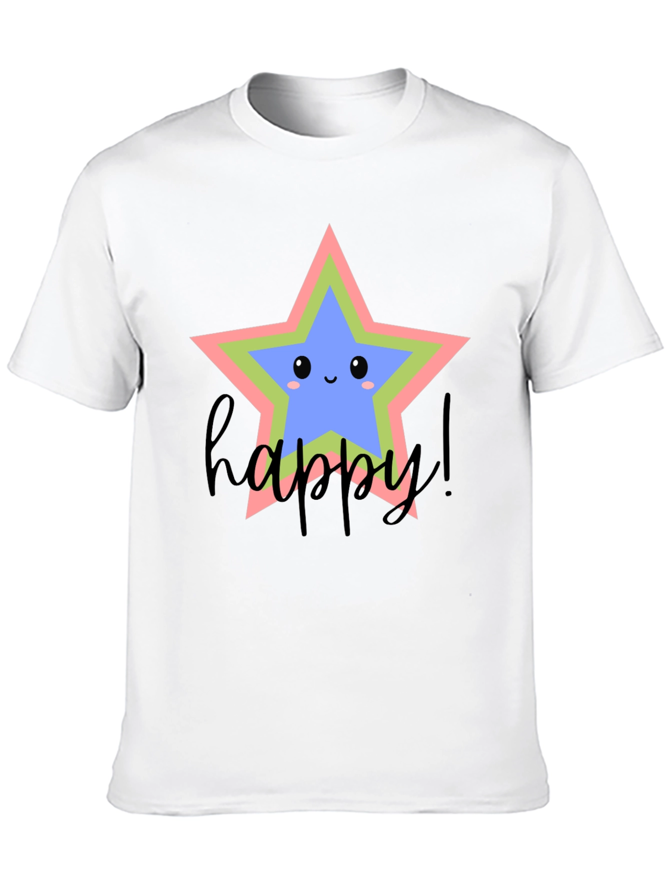 Black Cute Star Graphic Tee - Happy Vibes view 10