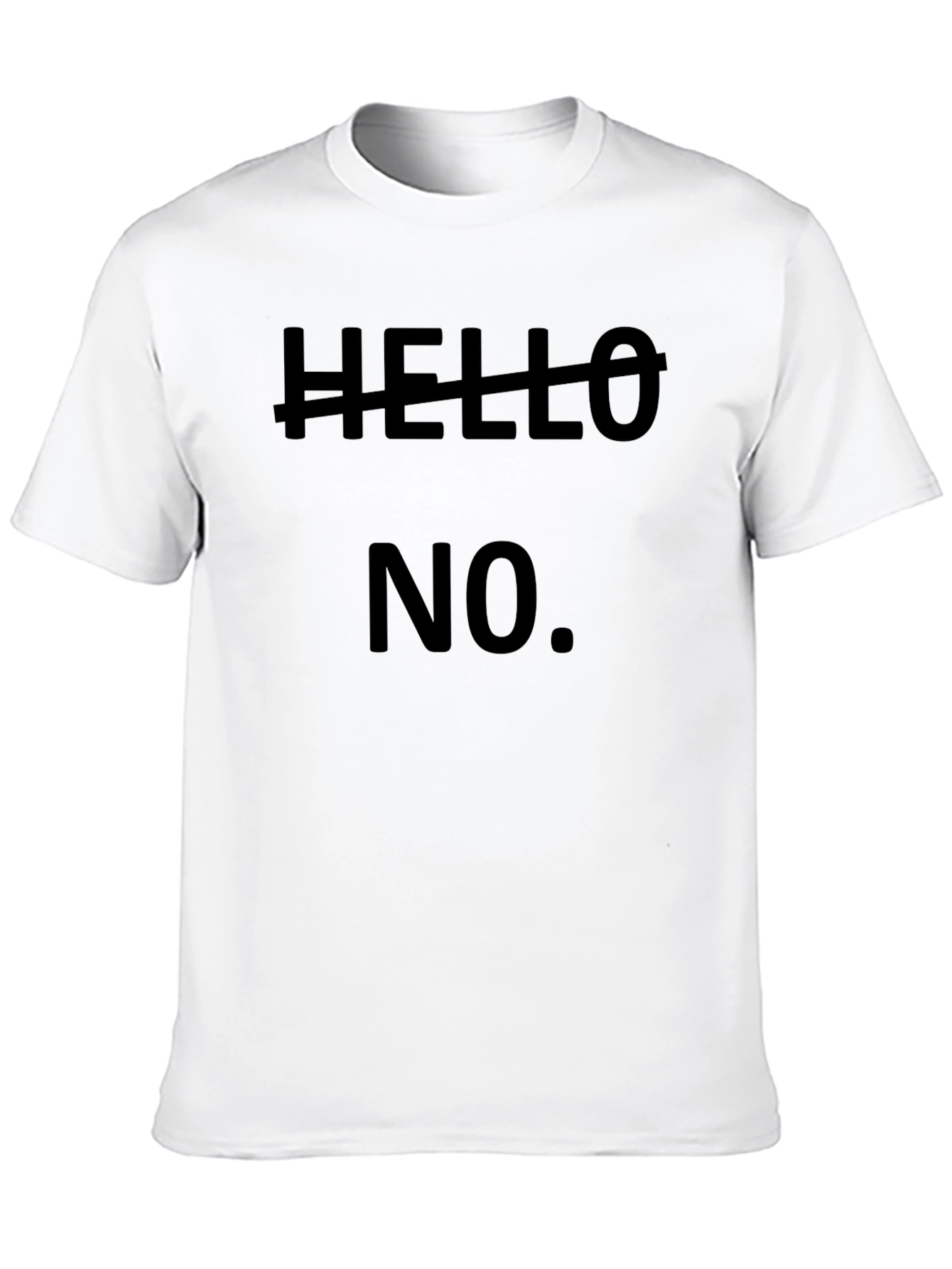 Black Hello NO! Graphic Tee - Black Cotton Casual T-Shirt view 10
