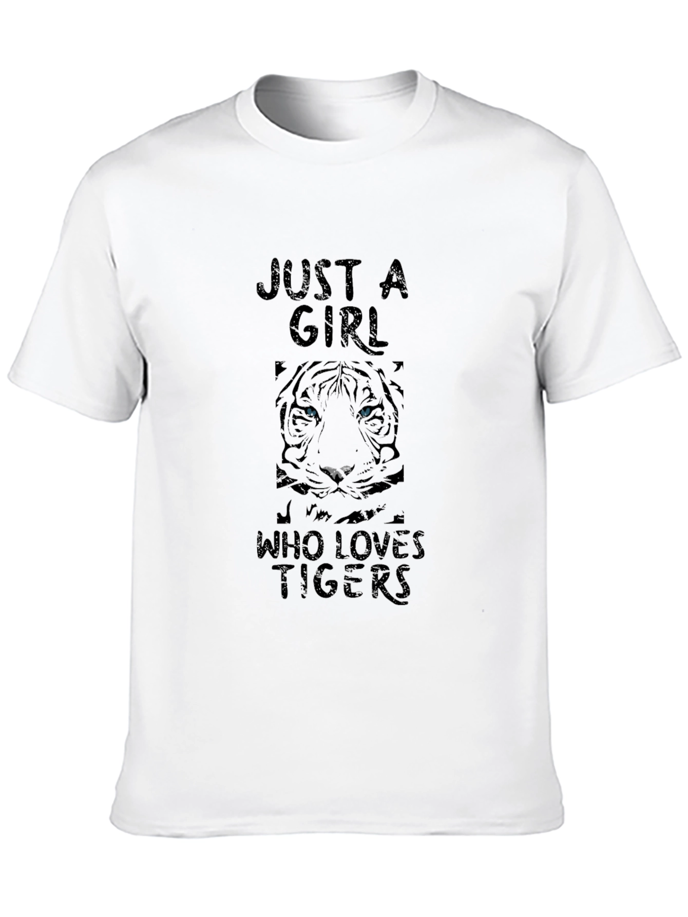 Black Just A Girl Who Loves Tigers Black T-Shirt view 10