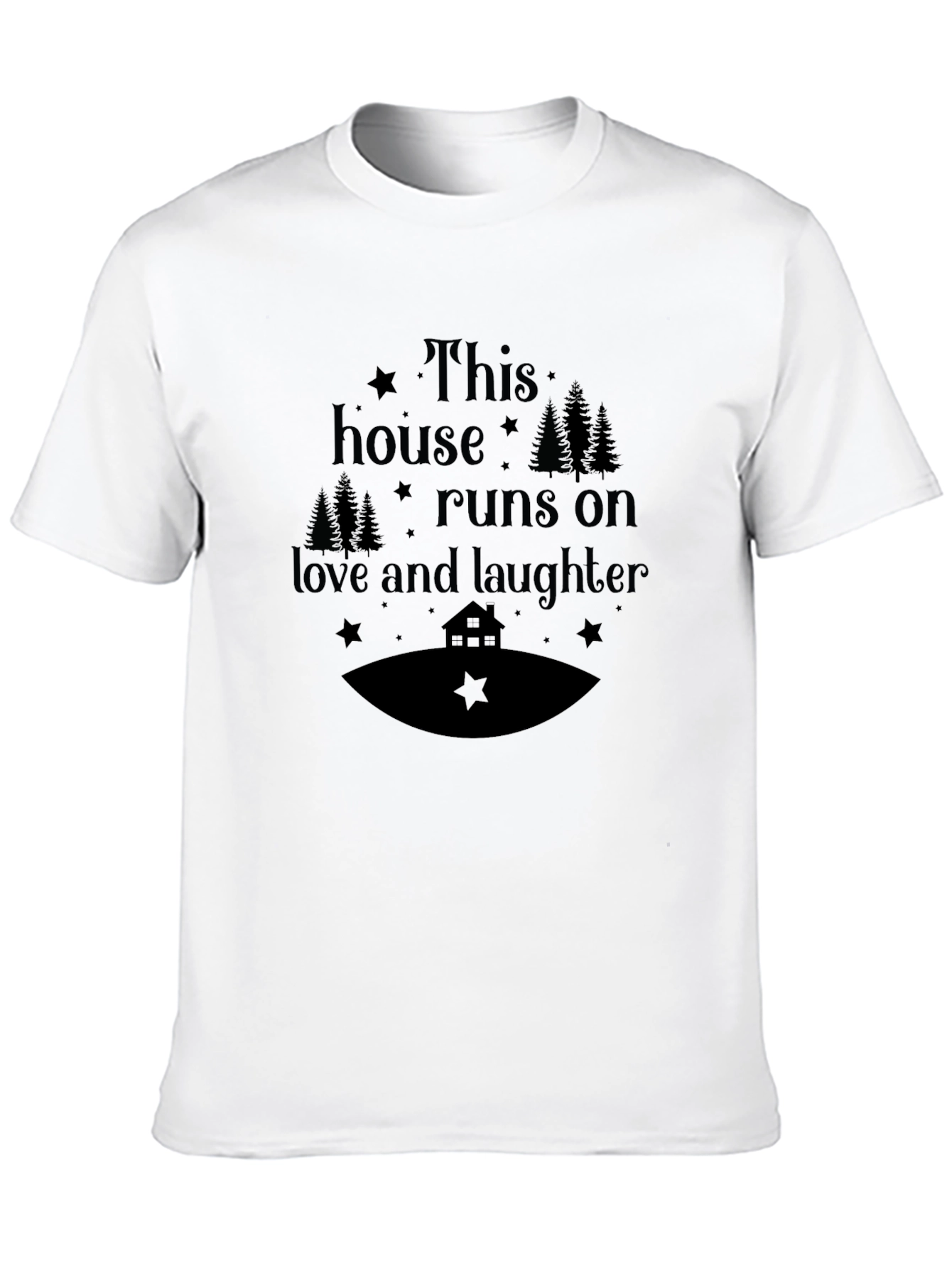 Black This House Runs on Love and Laughter Graphic Tee view 10
