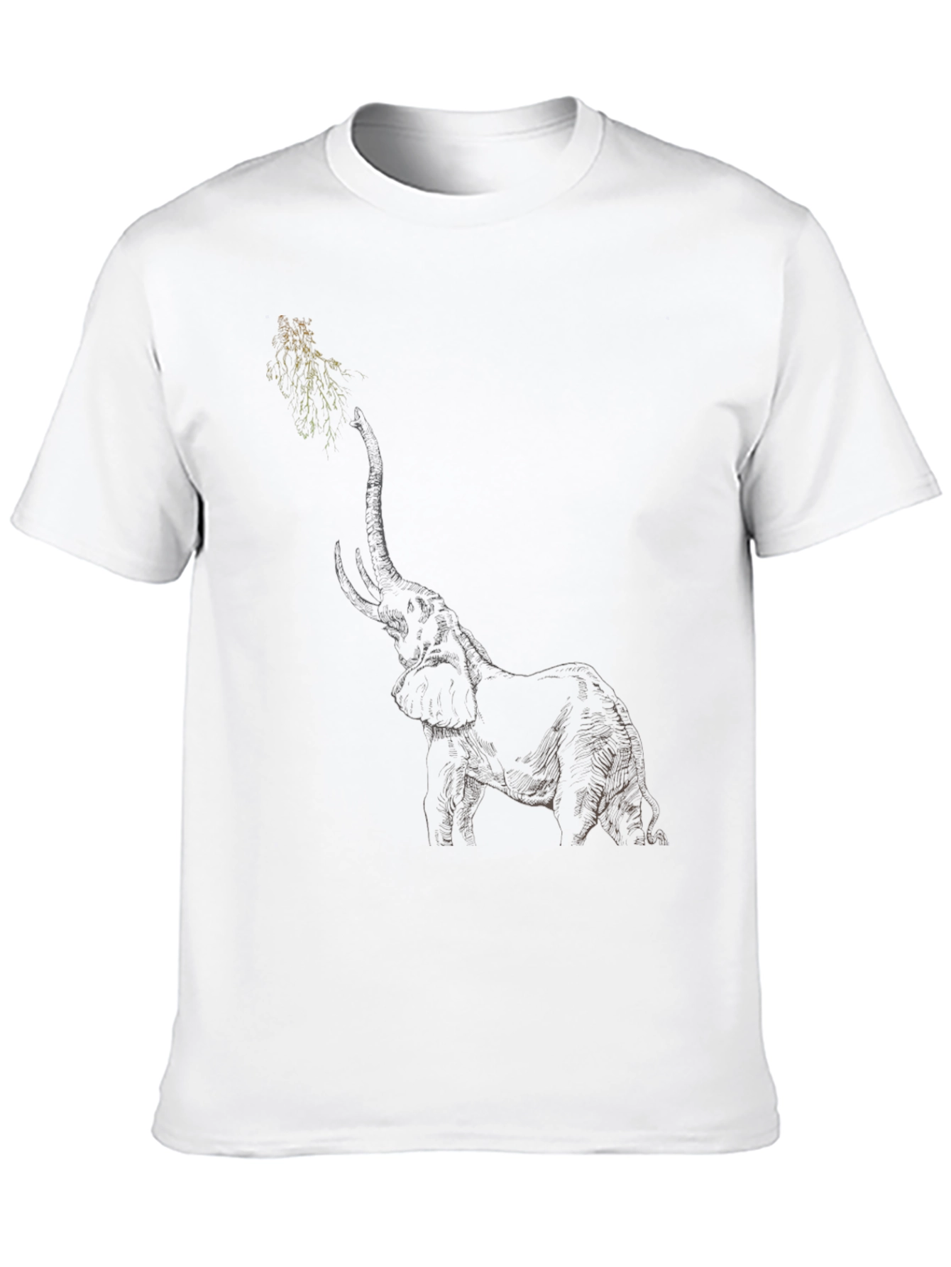 Black Elephant Sketch Black T-Shirt view 10