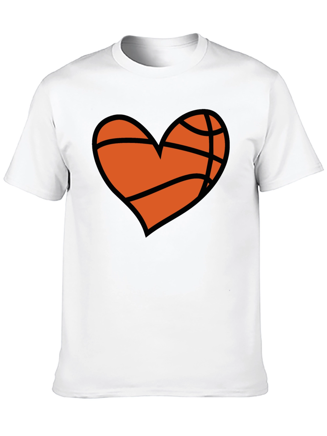 Black Basketball Heart Graphic T-Shirt view 10