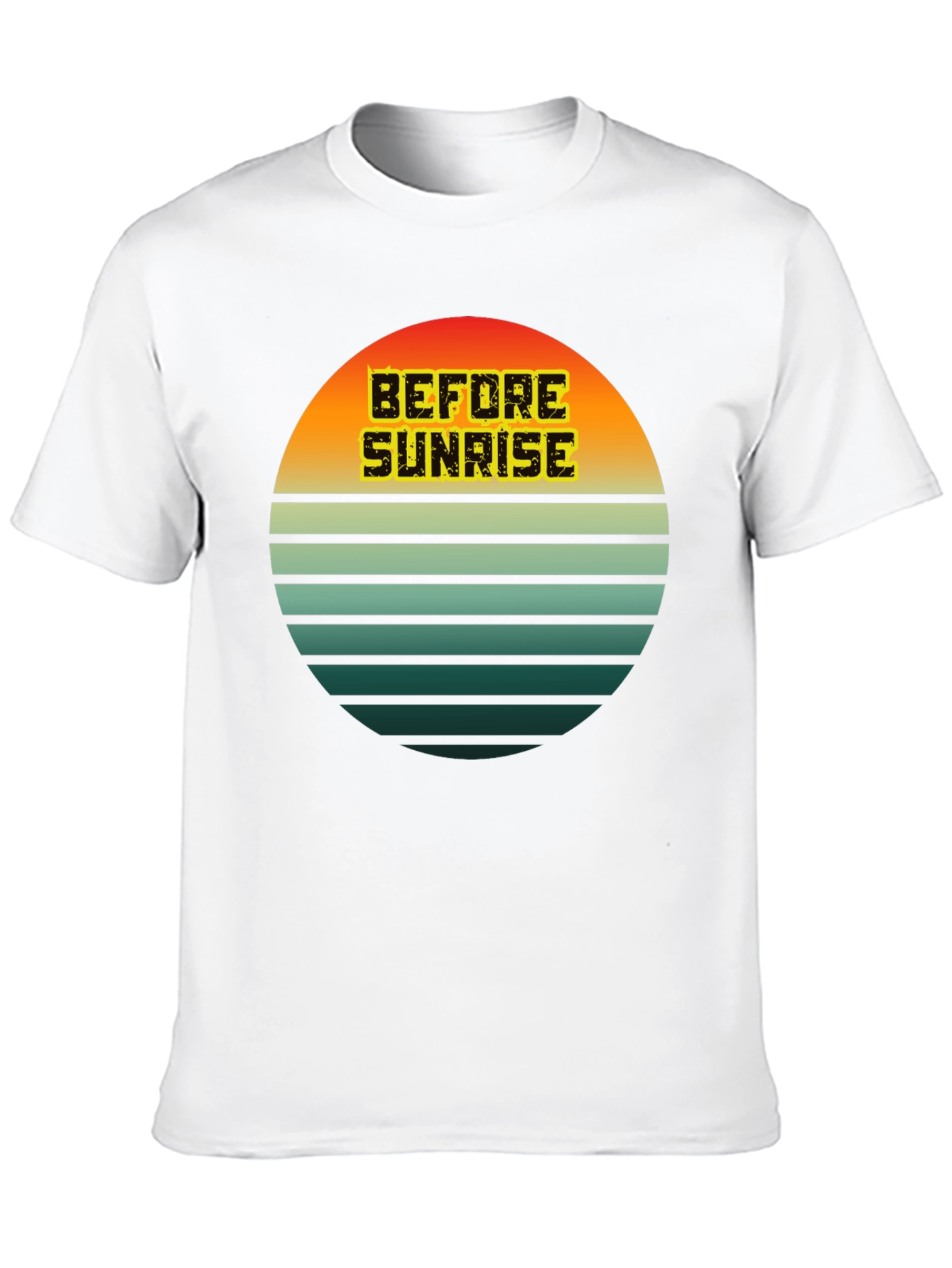 Black Retro Sunset 'Before Sunrise' Graphic Tee - Unisex view 10
