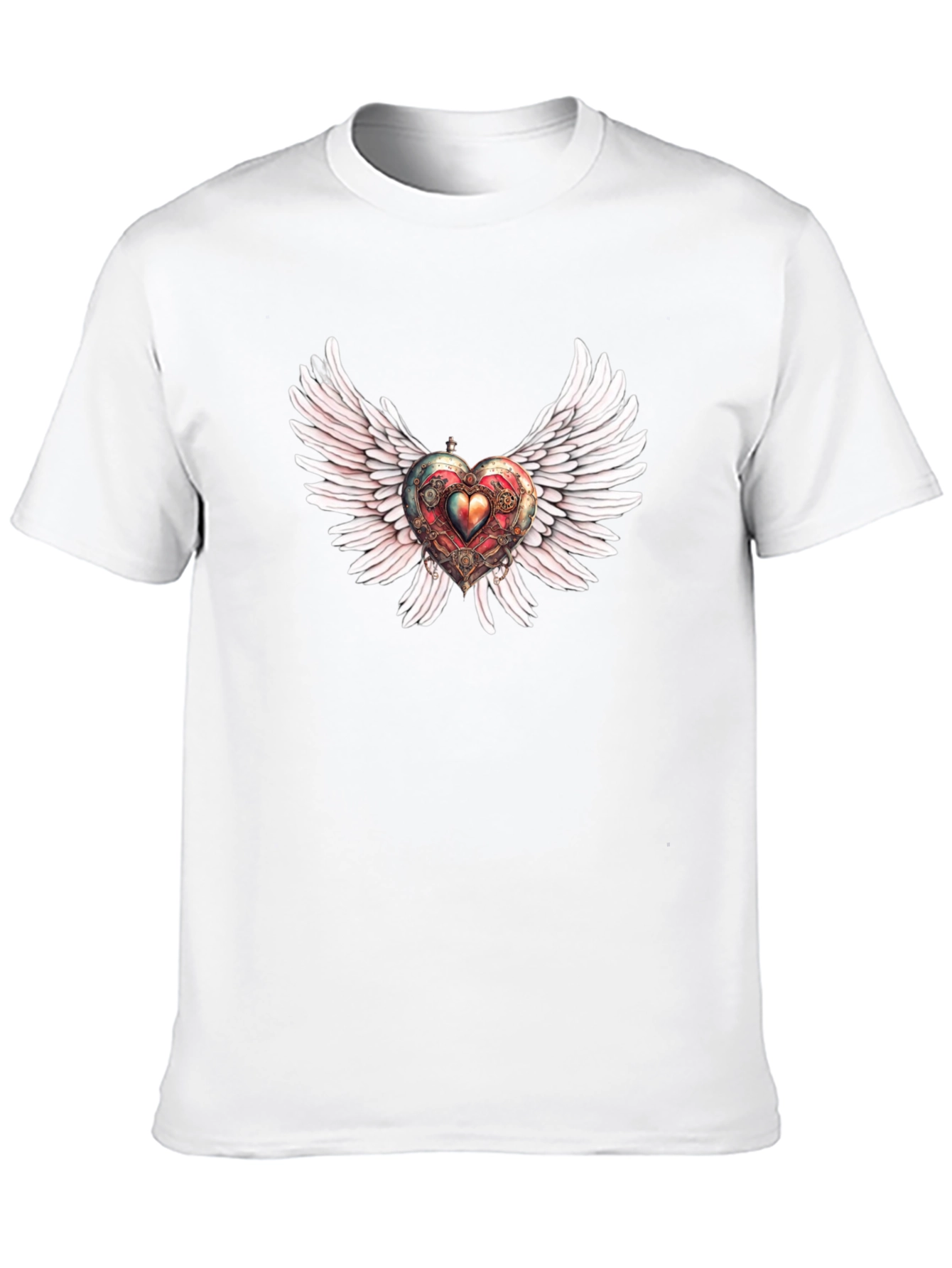 Black Winged Steampunk Heart Graphic Tee view 10