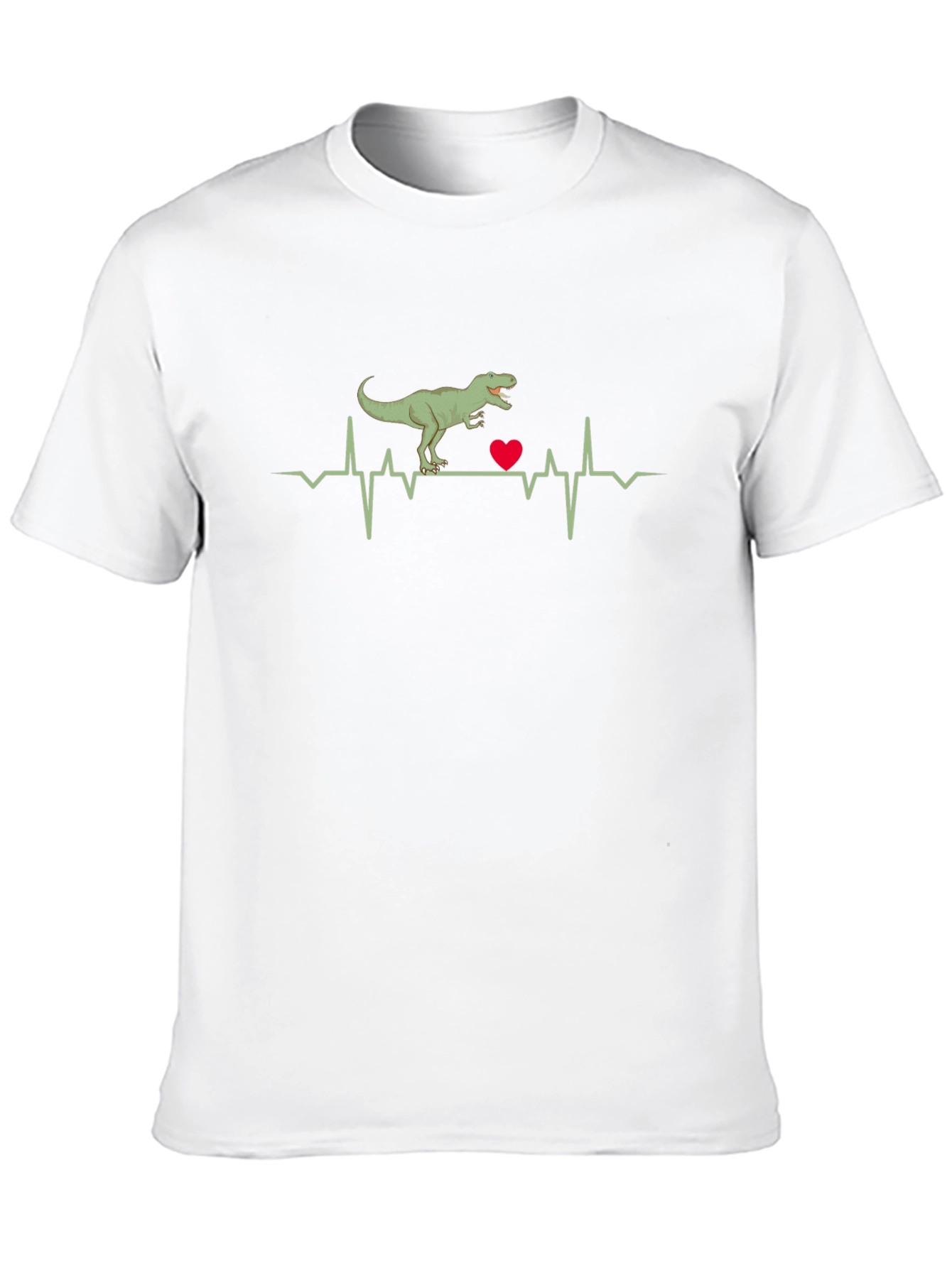 Black Dino Heartbeat T-Shirt -  Novelty Graphic Tee view 10