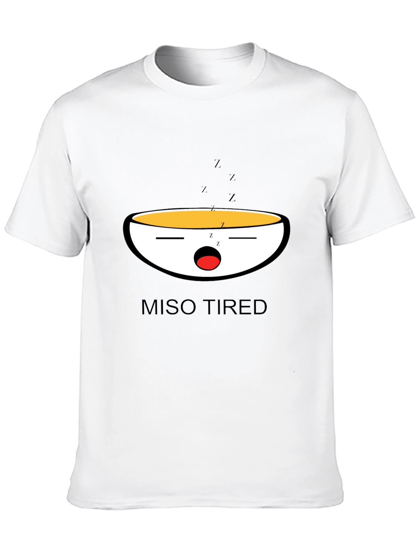 Black Miso Tired Funny Graphic T-Shirt view 10