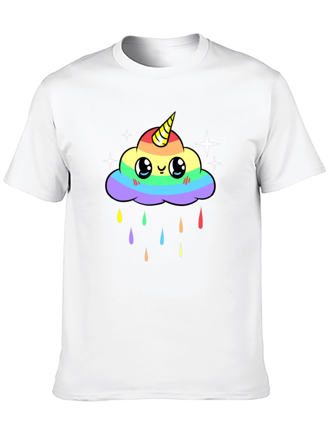 Black Rainbow Unicorn Cloud T-Shirt view 10