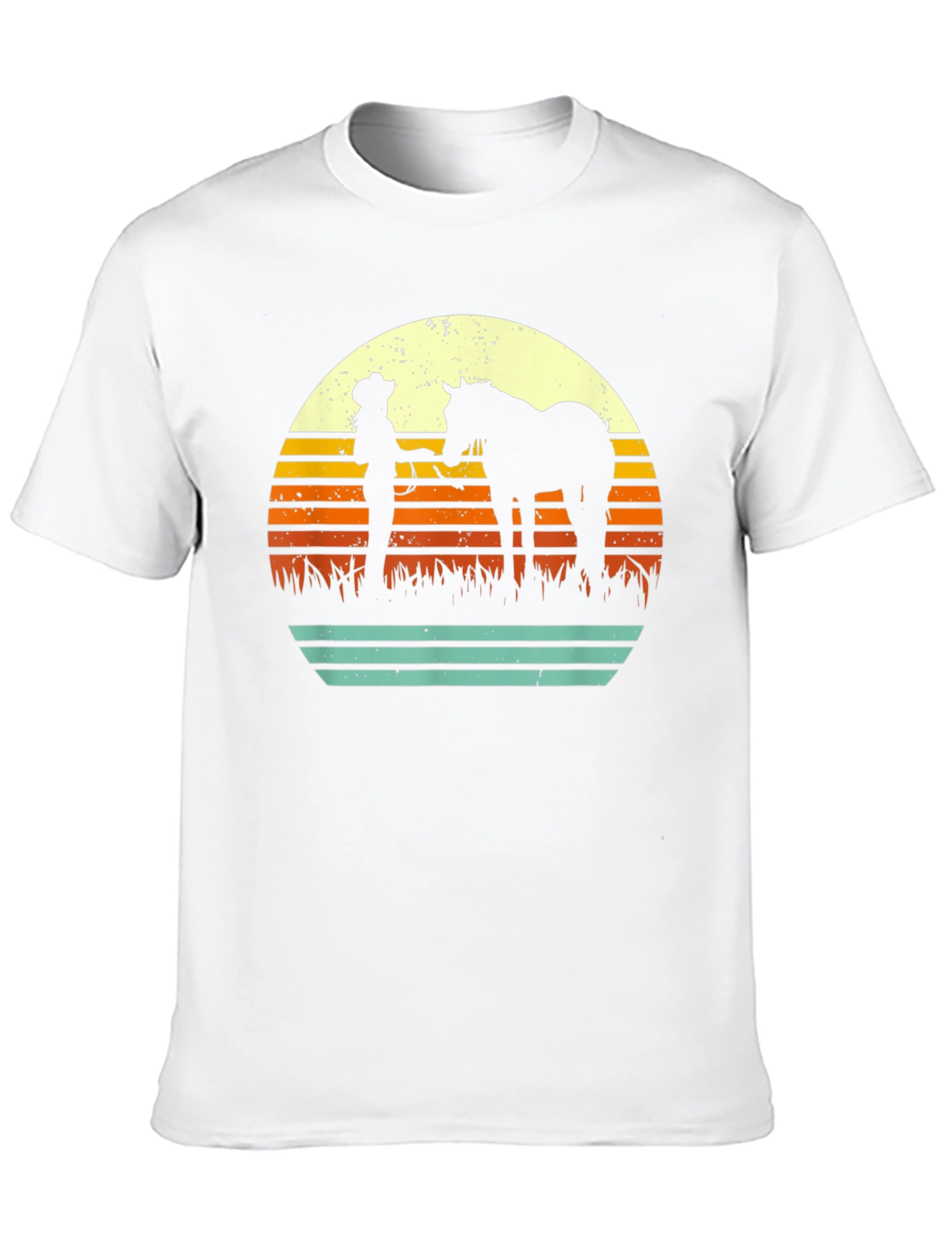 Black Retro Horse & Rider Silhouette Graphic Tee view 10