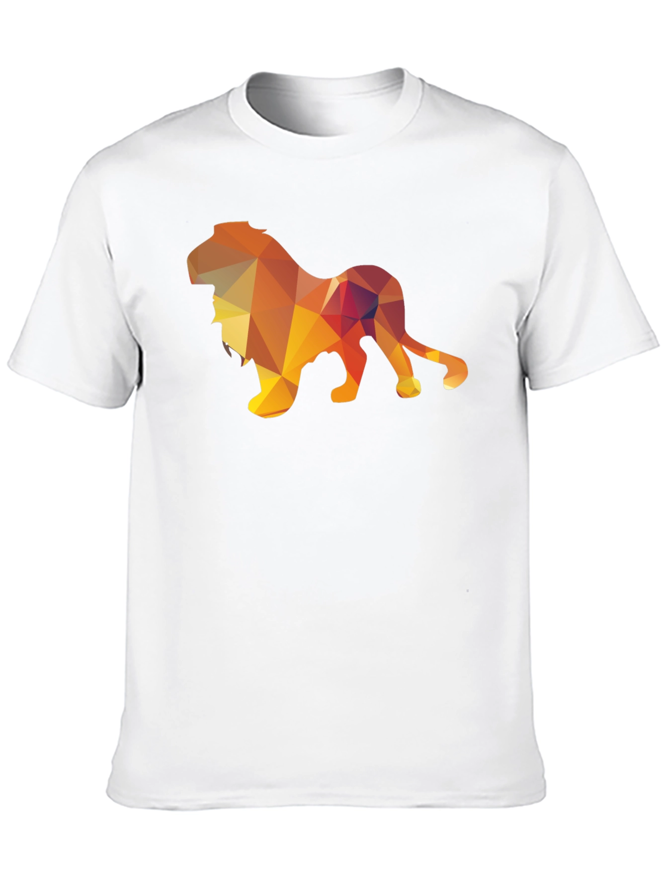 Black Geometric Lion Graphic Tee - Stylish Men's Black T-Shirt view 10