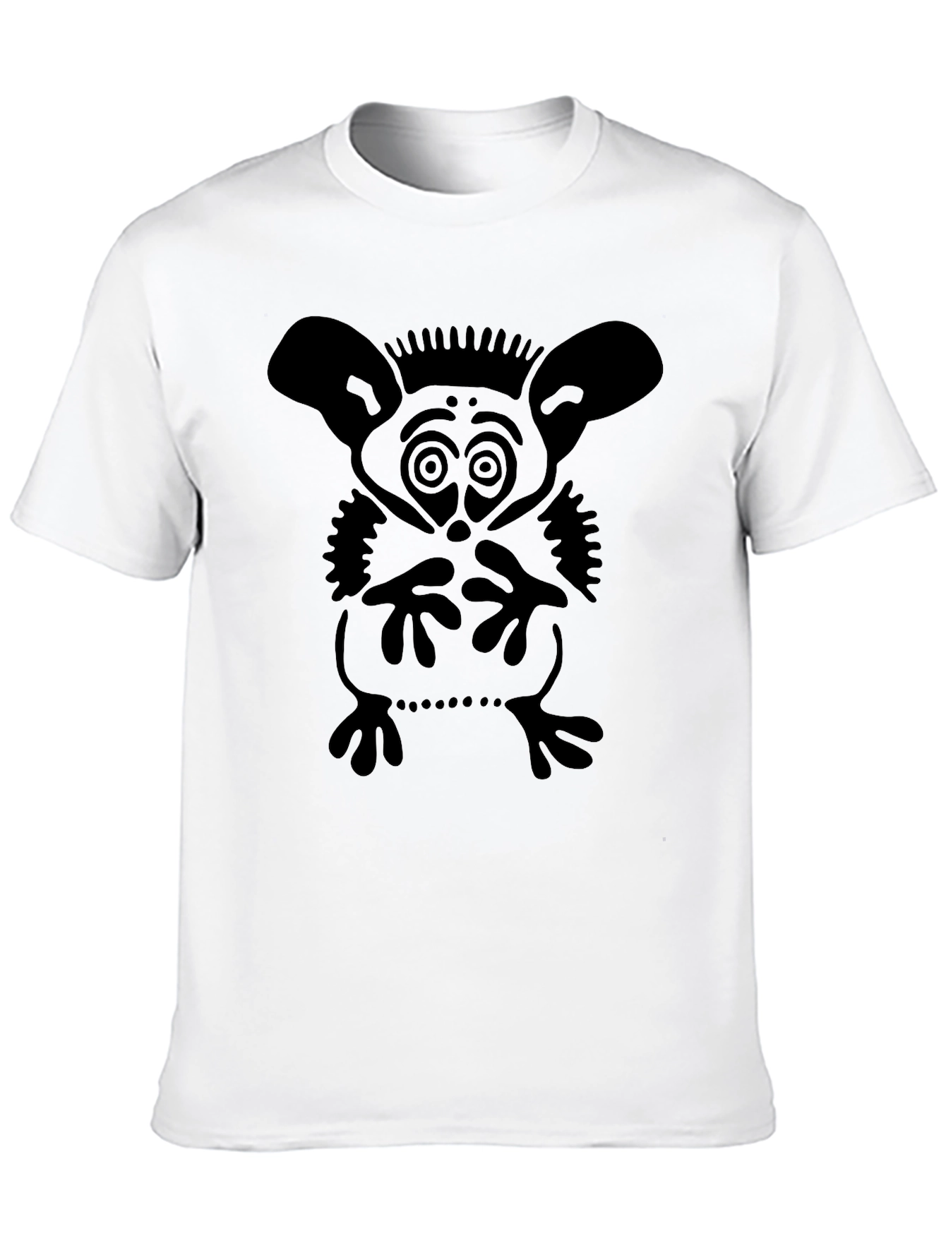 Black Unique Graphic Tee - Abstract Creature Design view 10