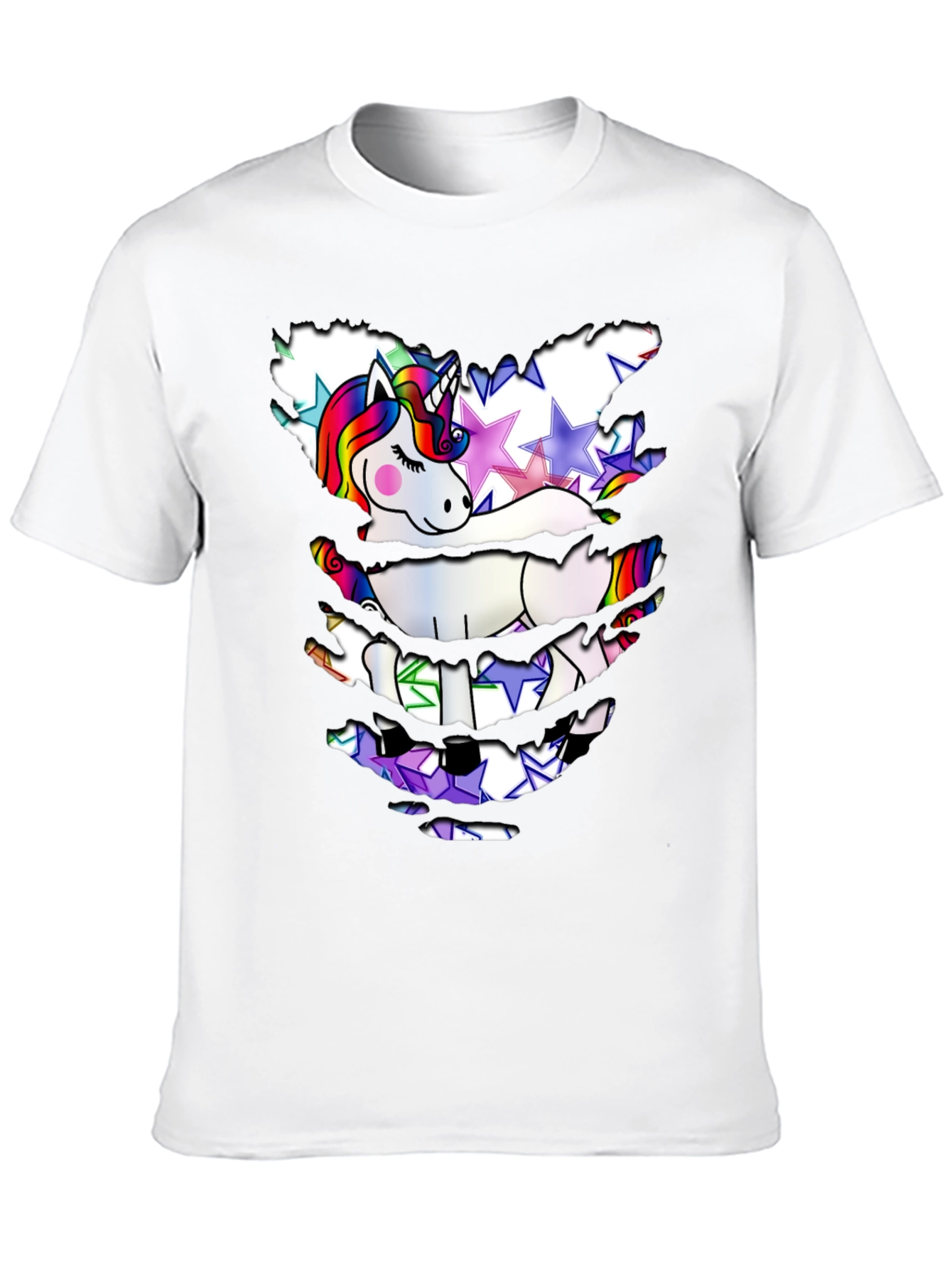 Black Unicorn Star T-Shirt - Distressed Look view 10