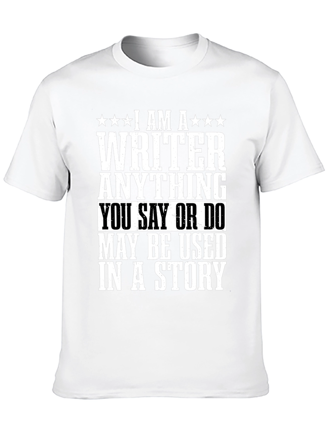 Black I AM A WRITER Funny T-Shirt view 10