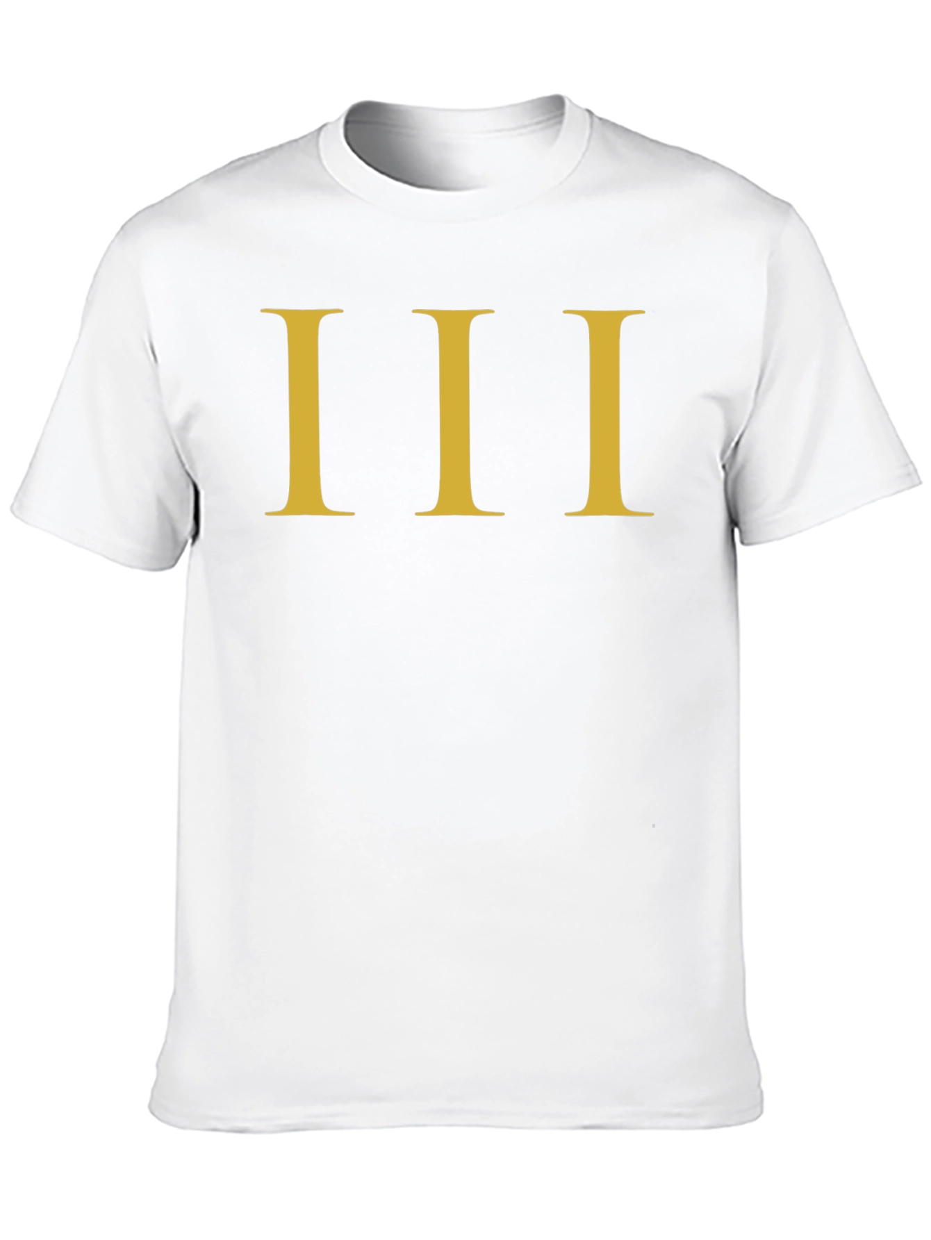 Black Men's Black T-Shirt with Gold Roman Numeral III Design view 10