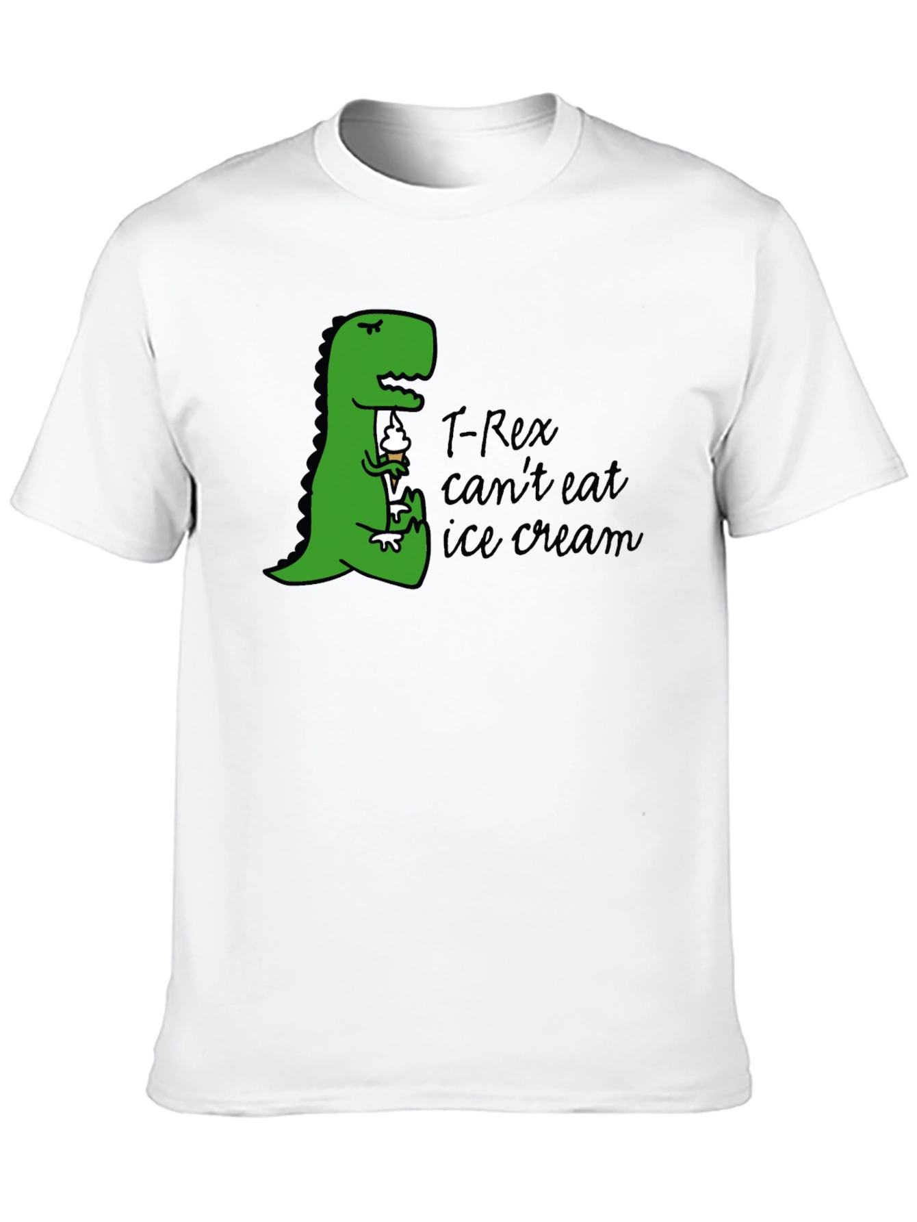 Black T-Rex Ice Cream Humor Graphic Tee view 10