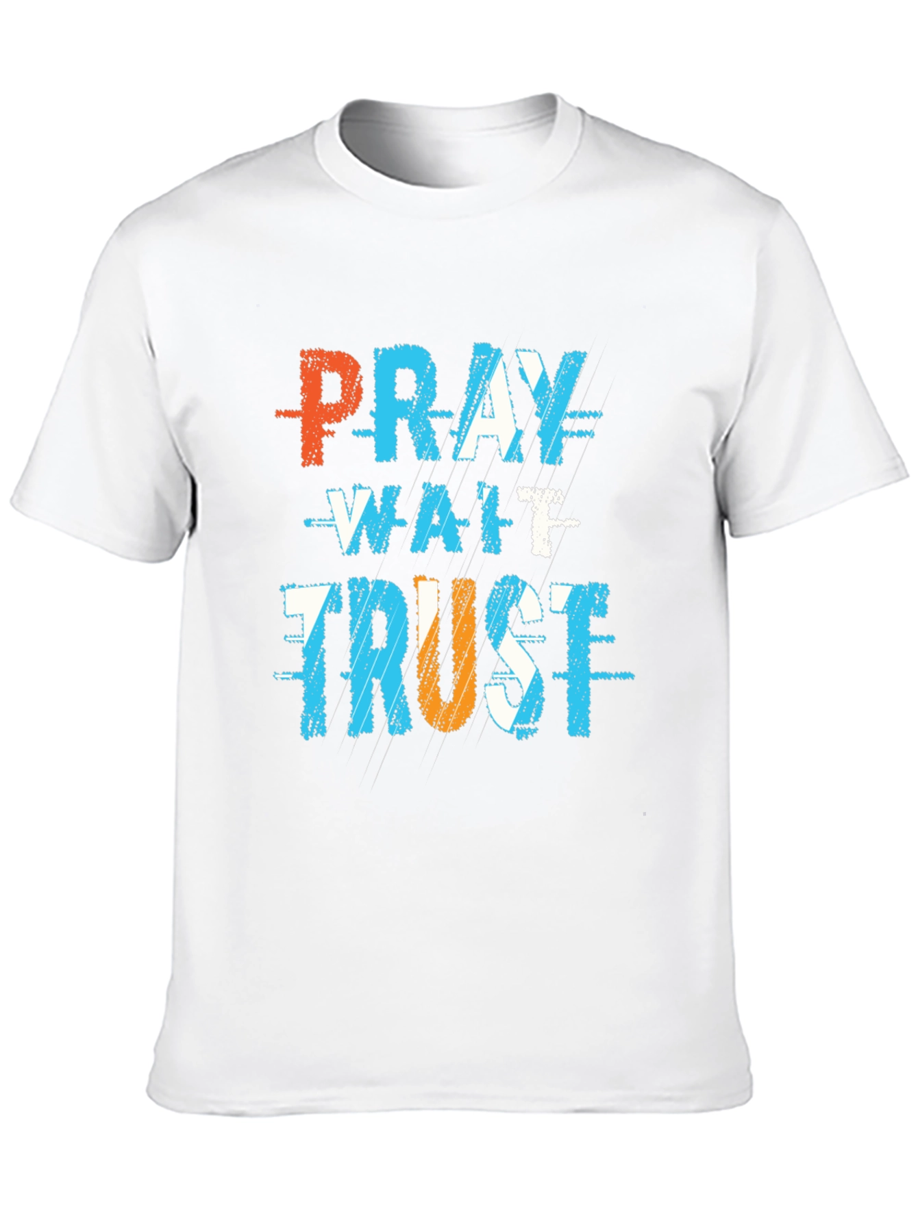 Black Pray Wait Trust Graphic T-Shirt view 10