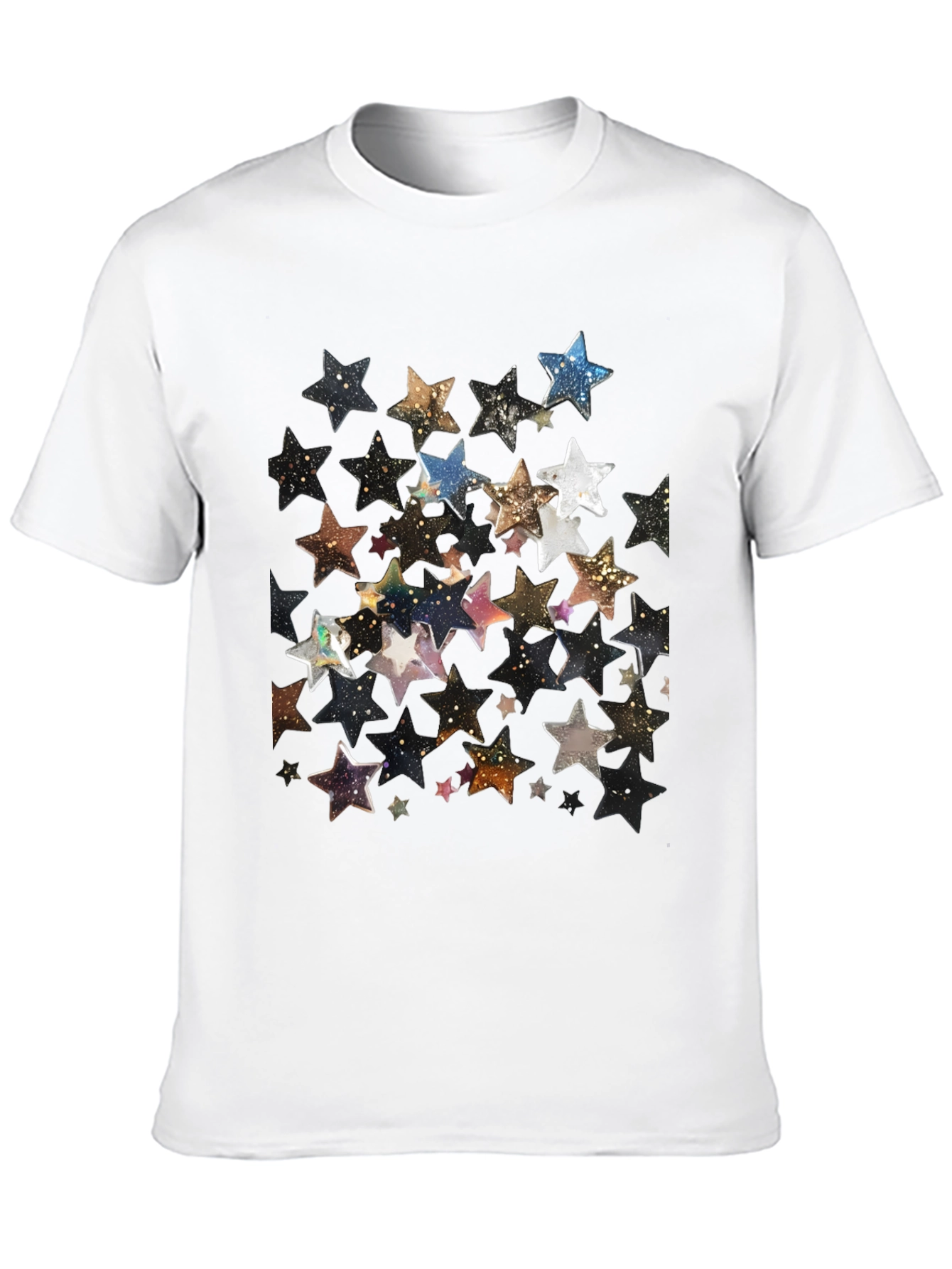 Black Starry Night Black T-Shirt view 10