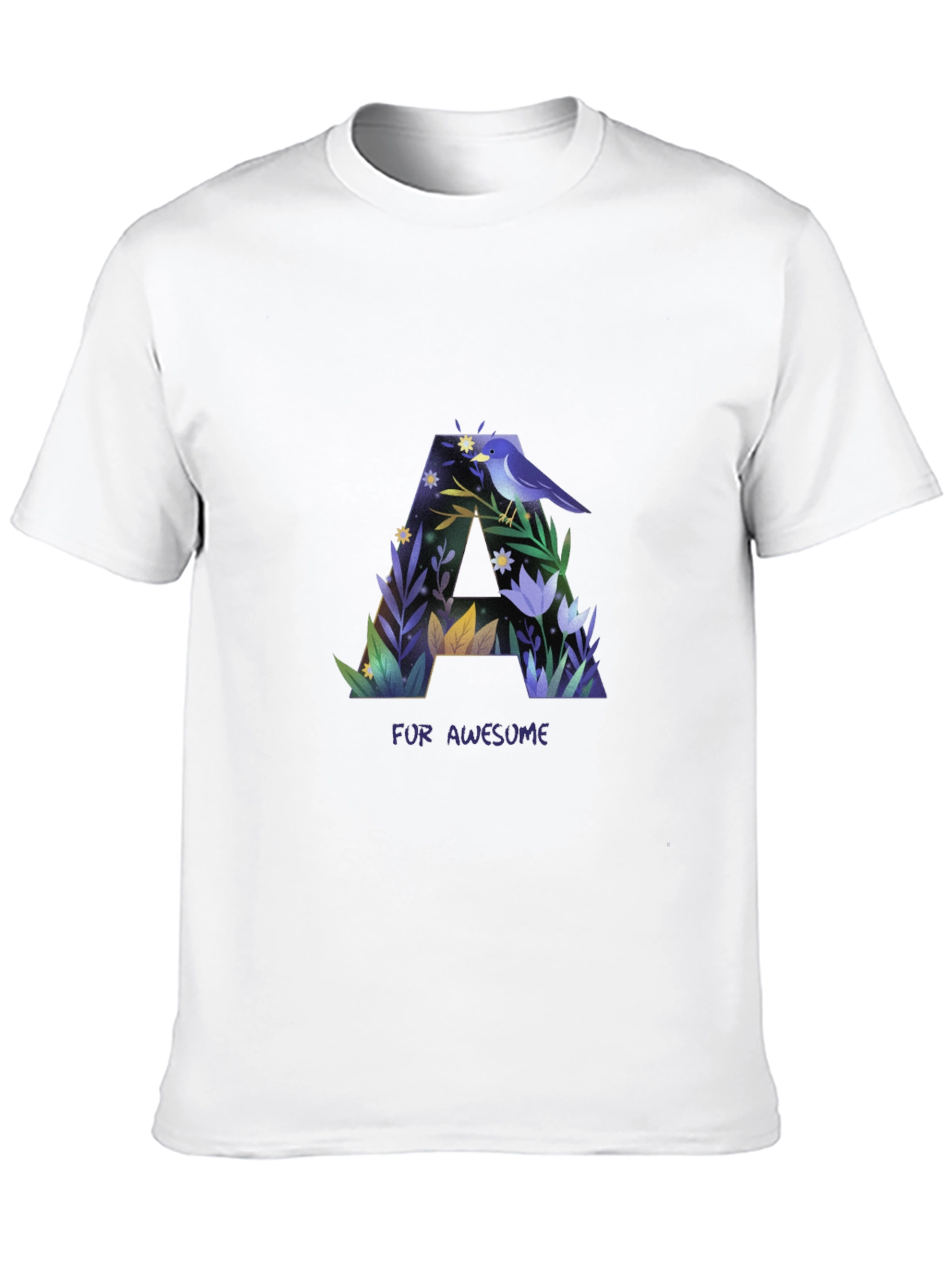 Black Awesome Letter A Graphic T-Shirt view 10
