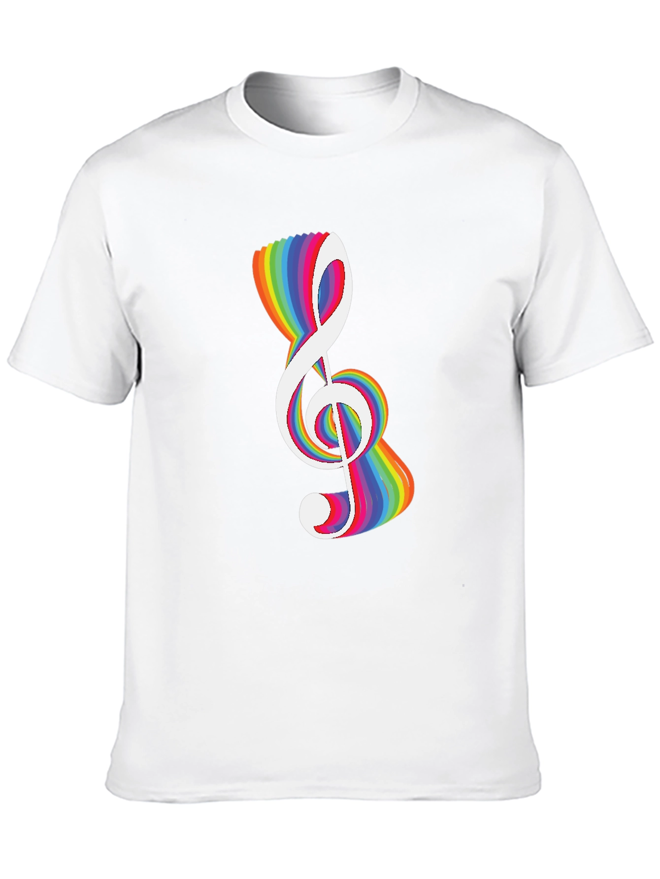 Black Rainbow Treble Clef Graphic Tee - Black view 10